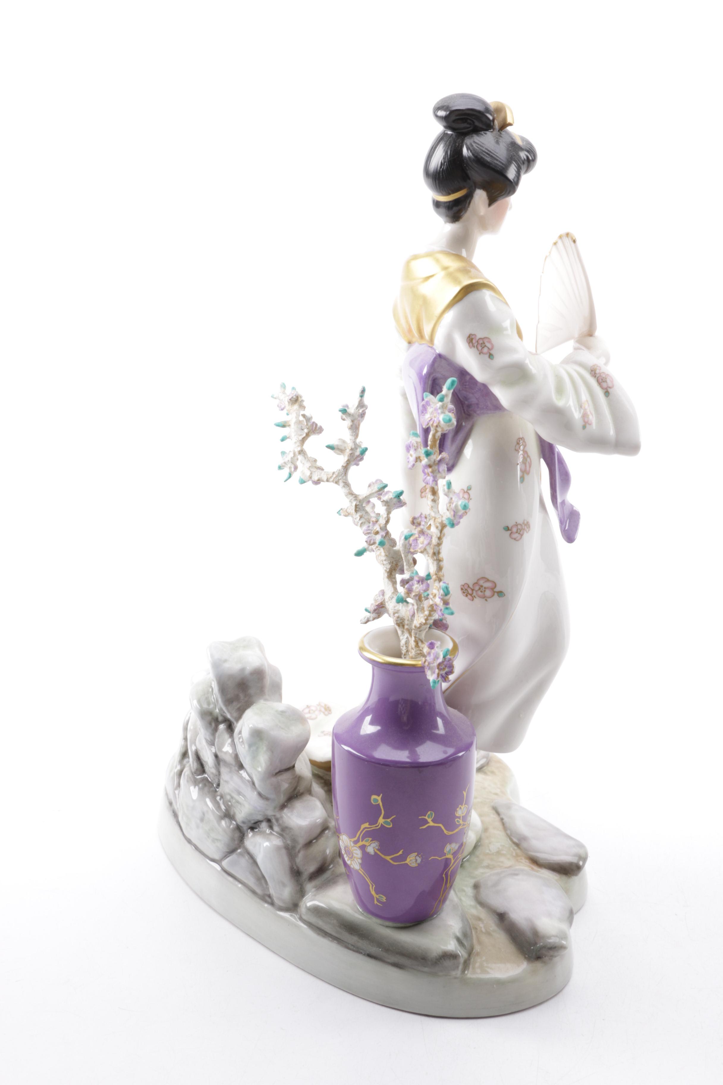 Porcelain and Ceramic Asian Figurines Including The Franklin Mint