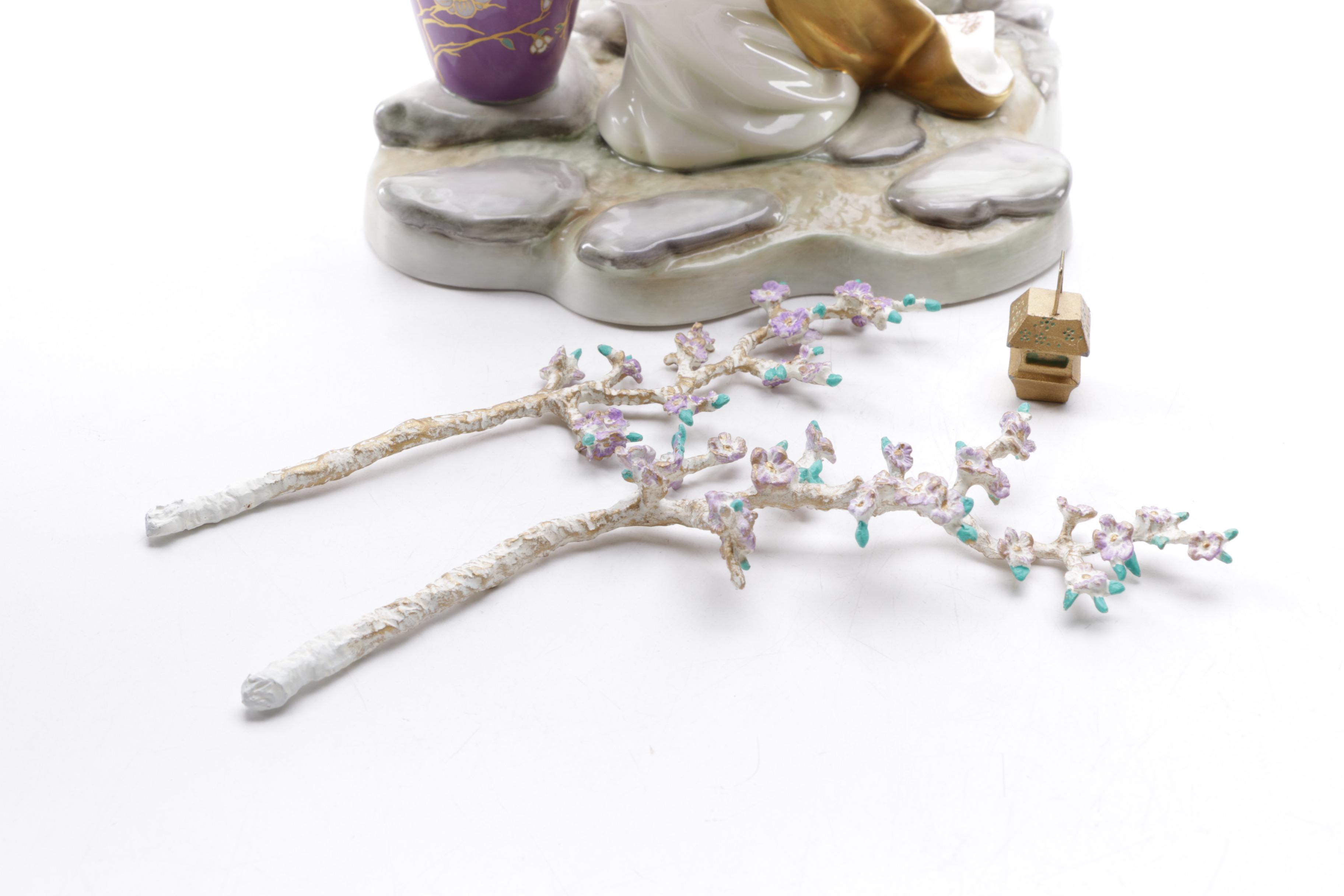 Porcelain and Ceramic Asian Figurines Including The Franklin Mint