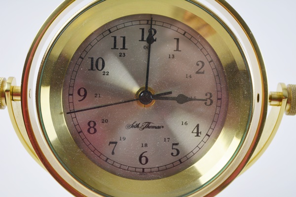Seth Thomas Schooner Brass Desk Clock