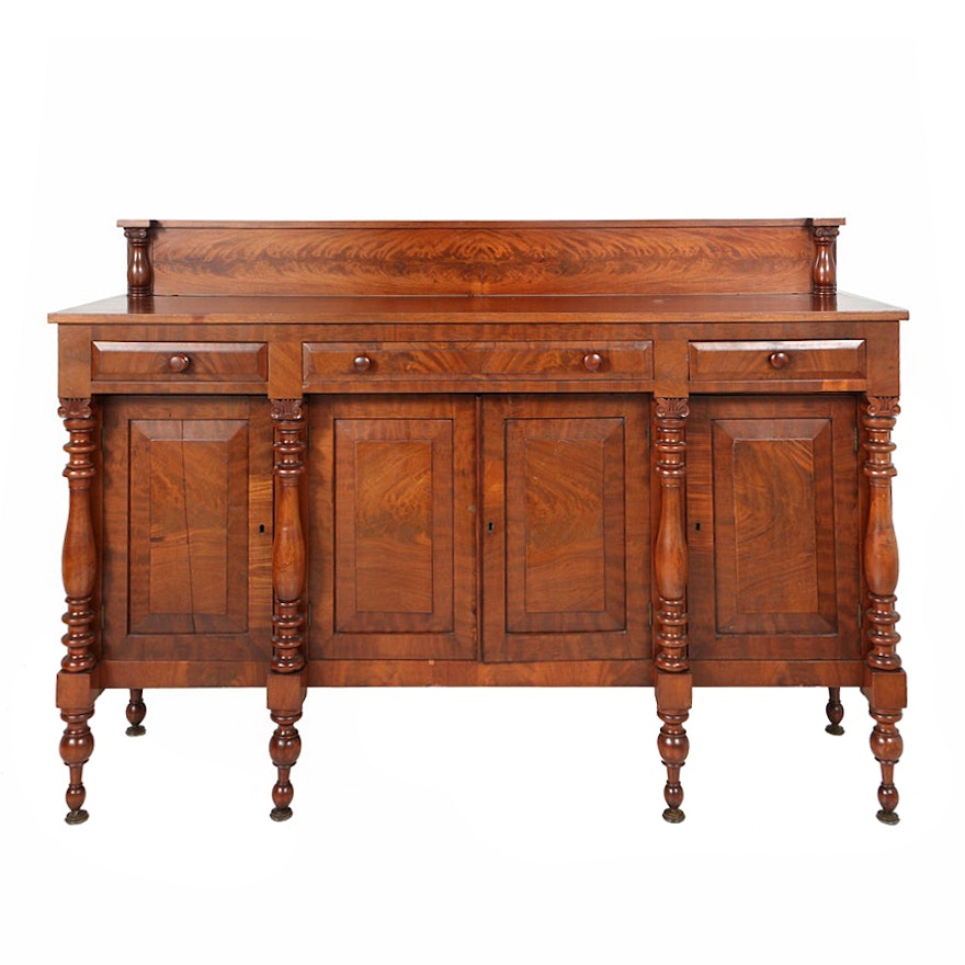 Antique Late Classical Mahogany and Cherry Sideboard