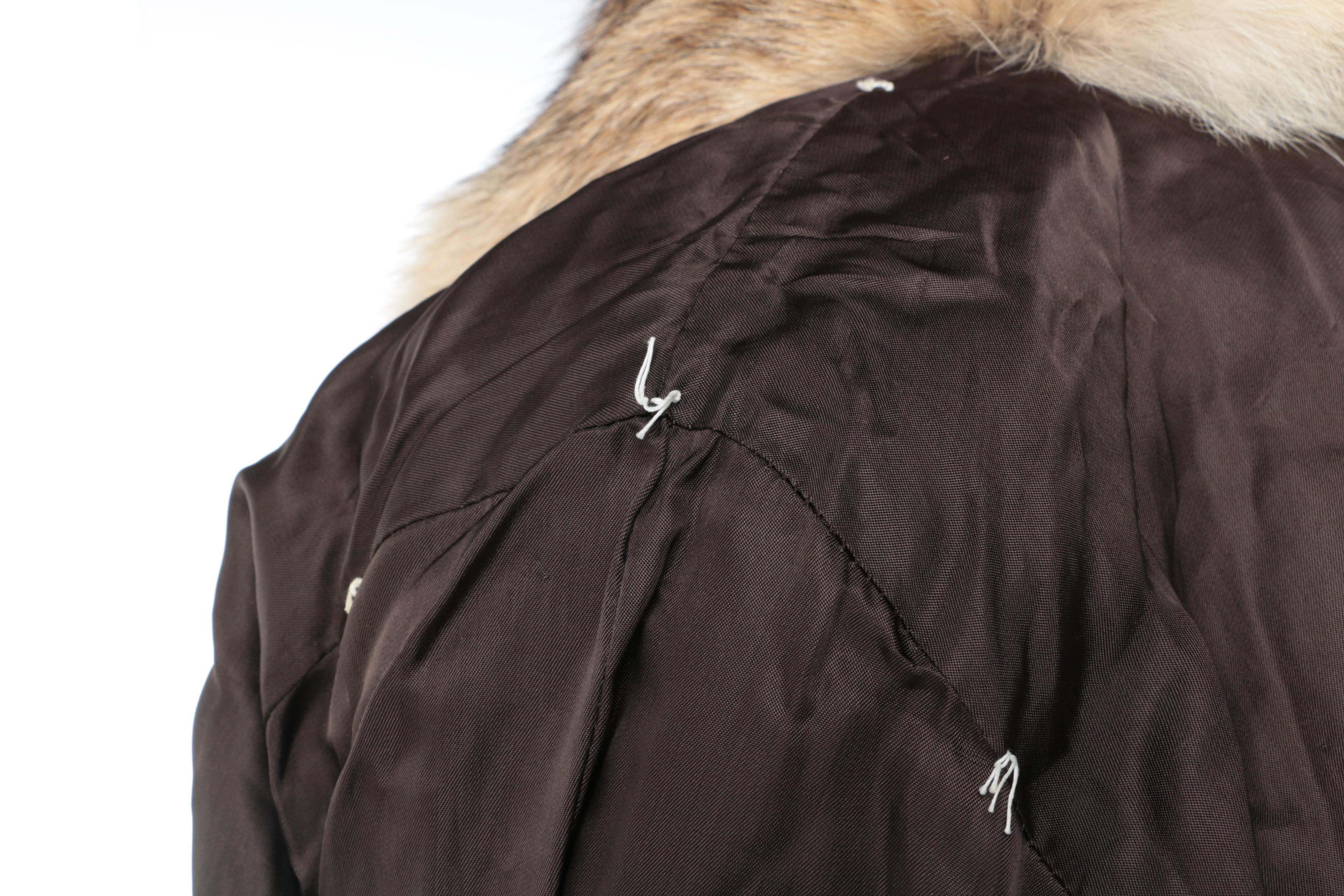 Women's Coyote Fur Trimmed Leather Jacket