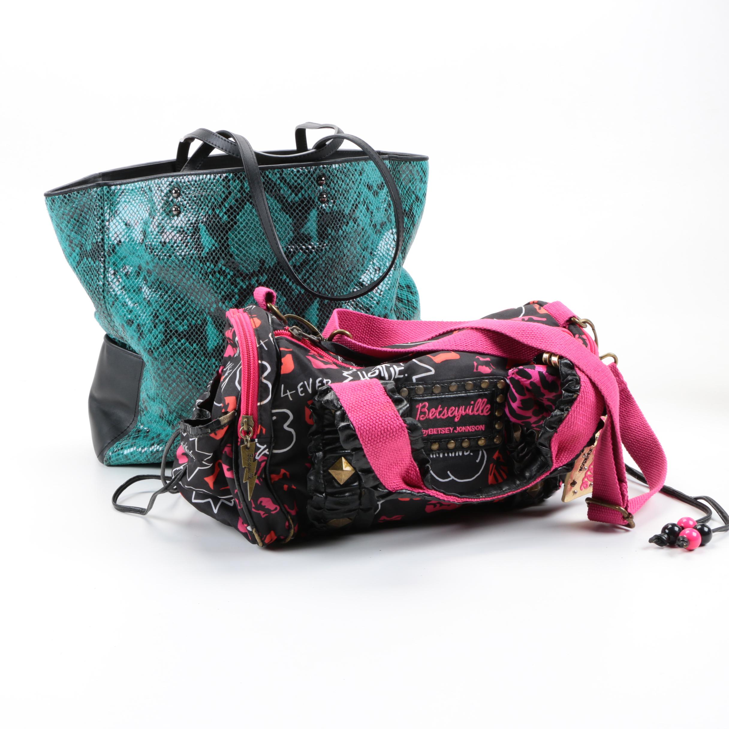 Stuart Weitzman Bismark Tote and Betseyville Frisky Lips Duffle Bag