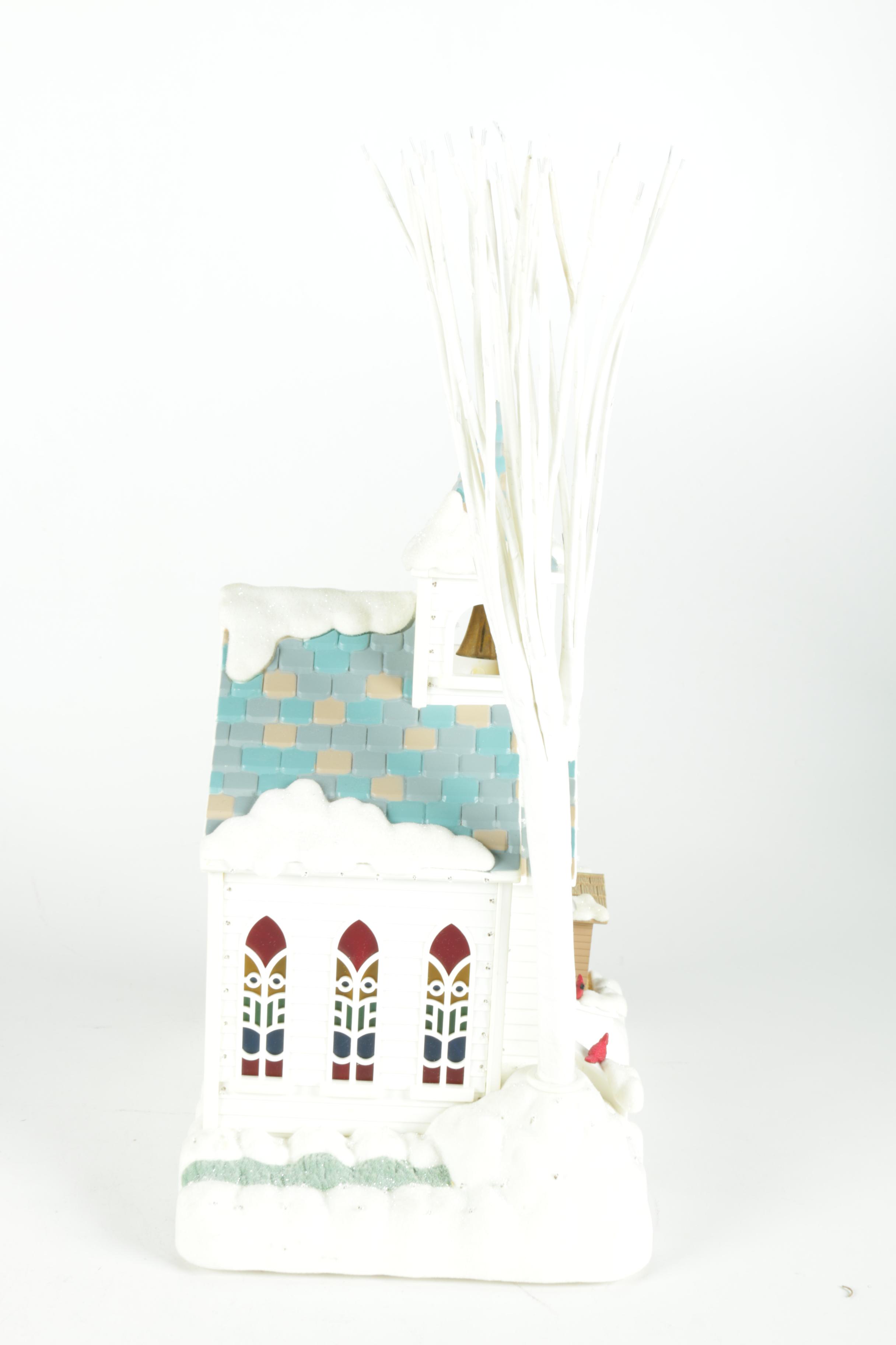 Seasonal Decor Including "Thomas Kinkade Village Christmas" Tree