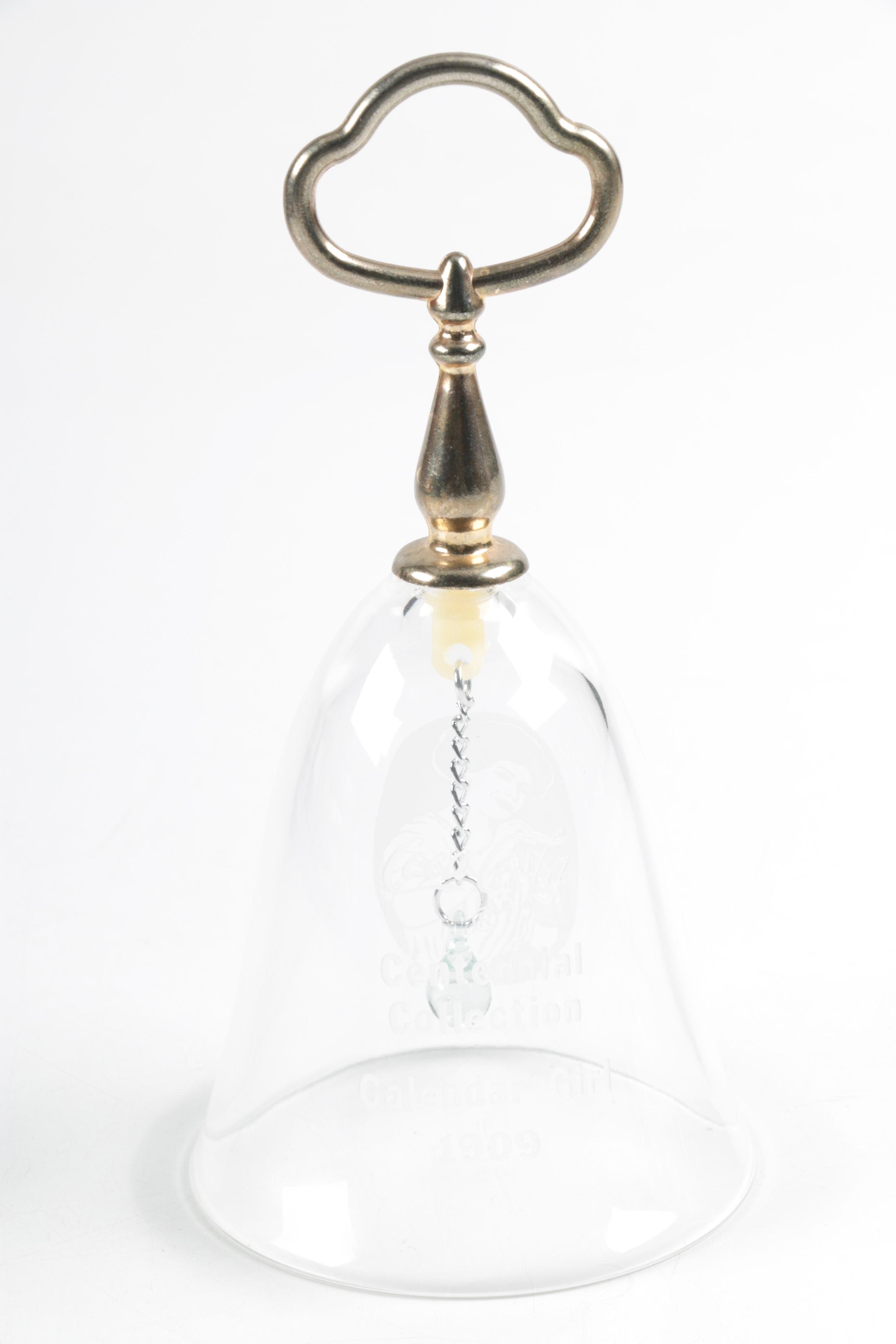 Coca-Cola Centennial Collection Glass Bell and Glass Tray