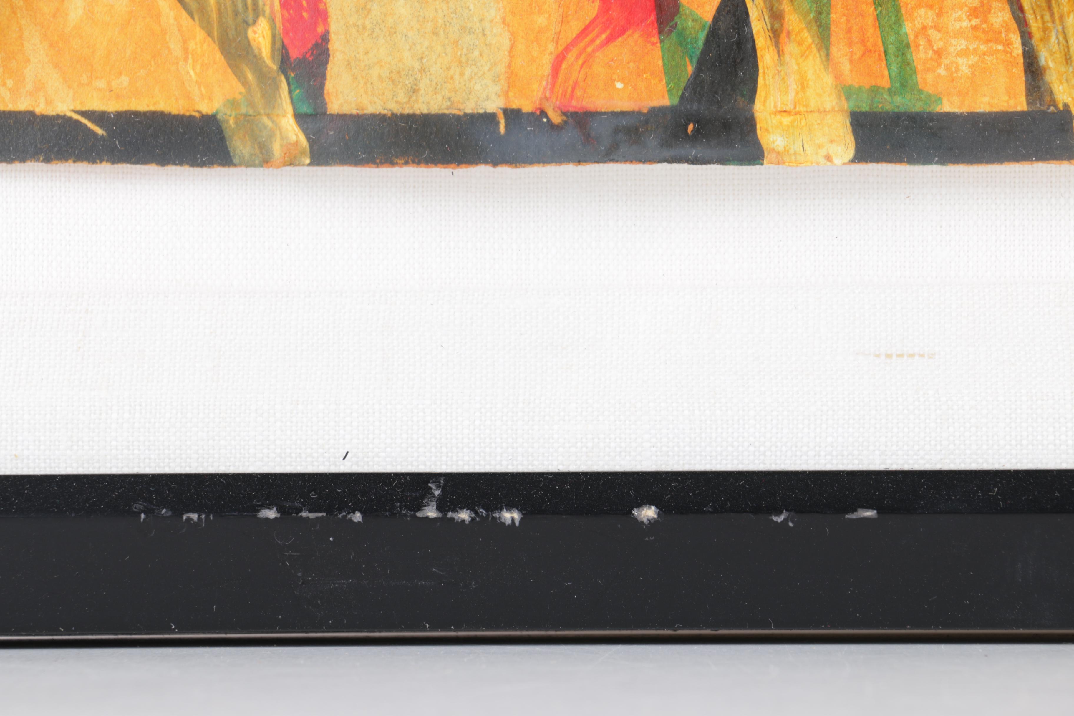 E. Chandler Collage with Paper, Gold Foil, Ink, and Acrylic Paint on Paper