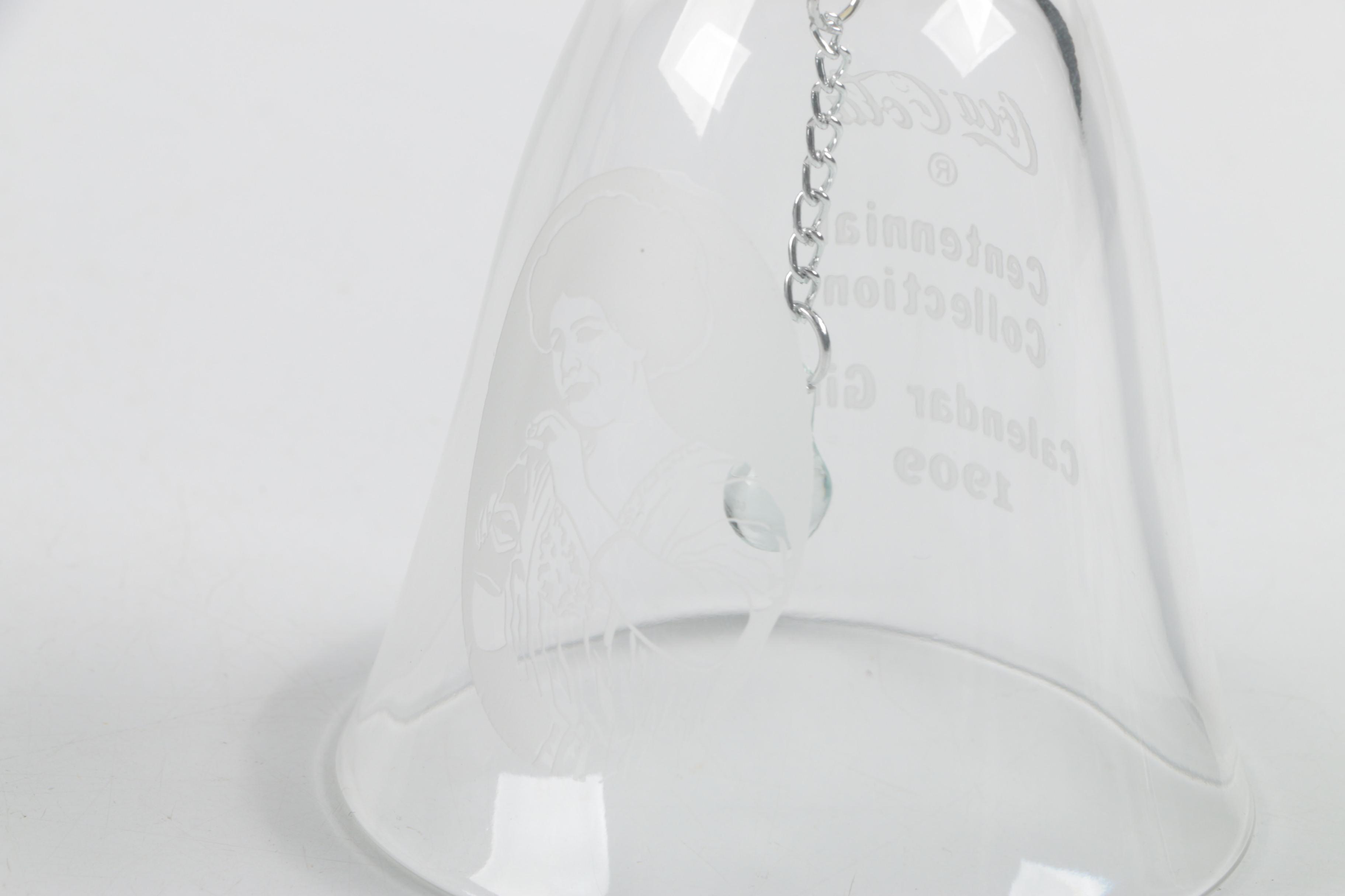 Coca-Cola Centennial Collection Glass Bell and Glass Tray
