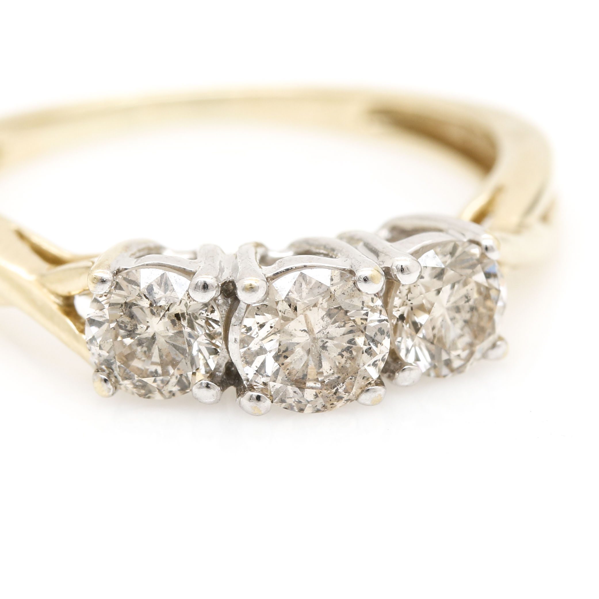 10K Yellow and White Gold Diamond Ring