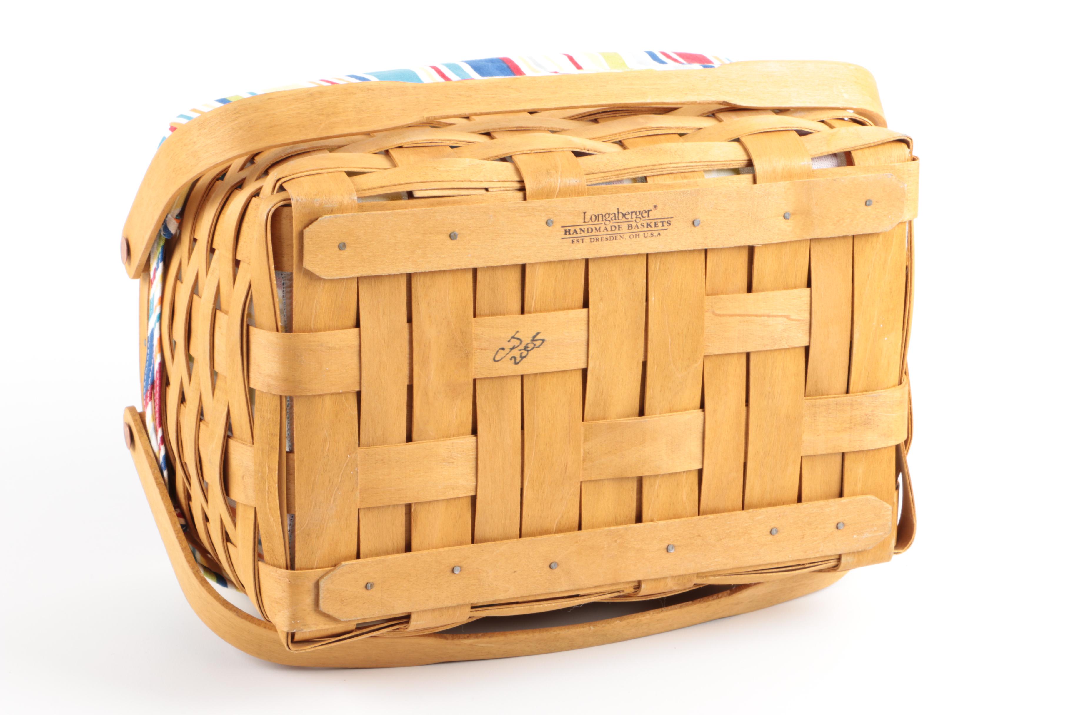 Longaberger Baskets and Lunch Bag and a Fabric Dopp Kit