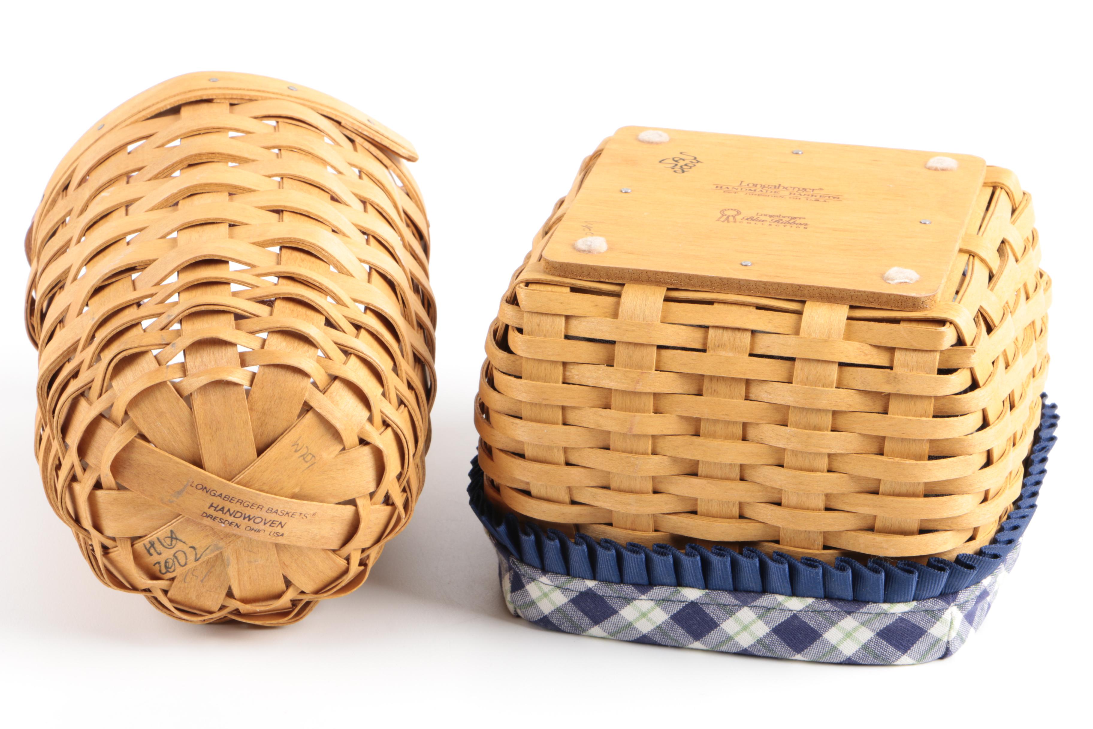 Longaberger Baskets and Lunch Bag and a Fabric Dopp Kit