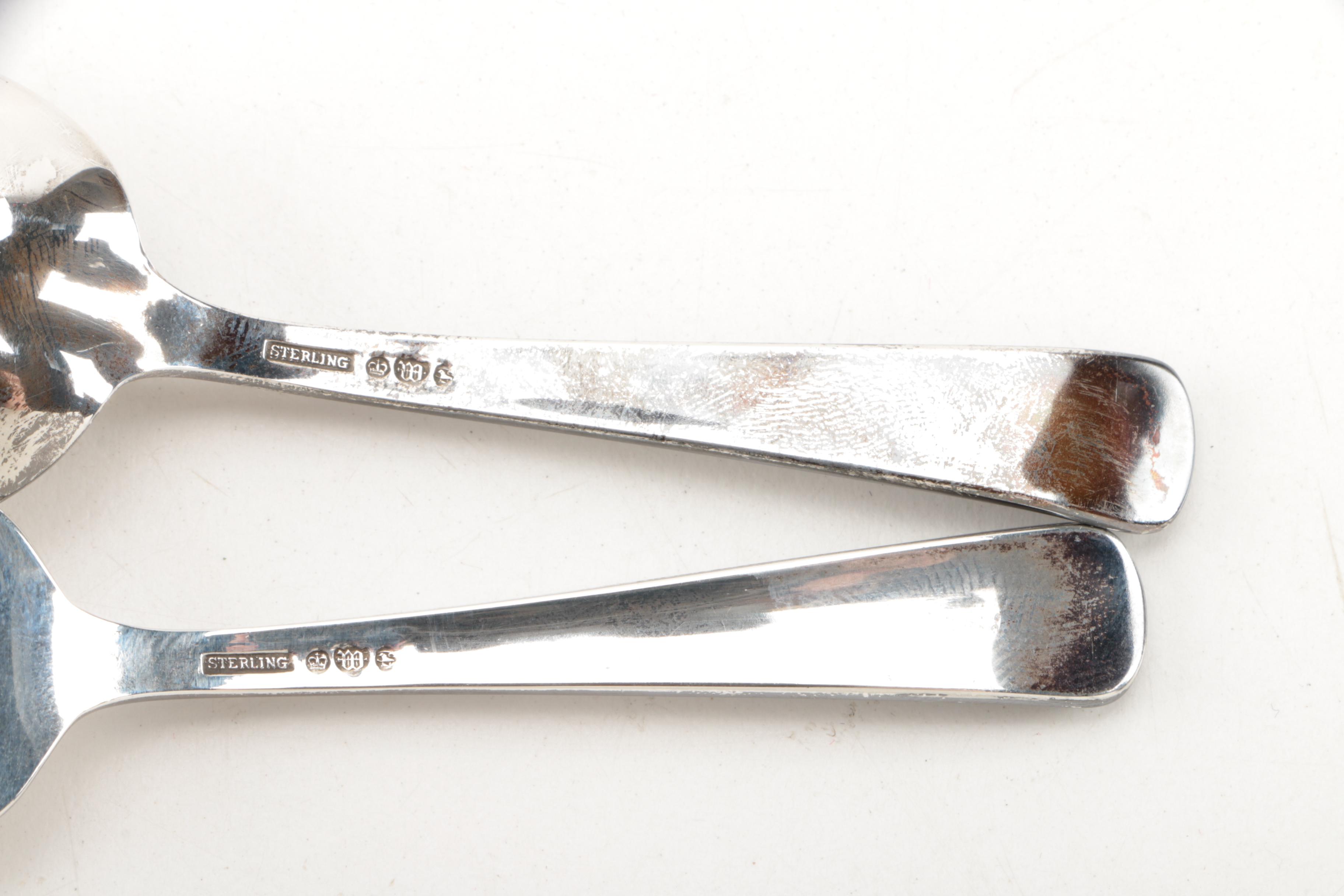 Watson Co. "Windsor Rose" and Lunt "William and Mary" Sterling Baby Flatware