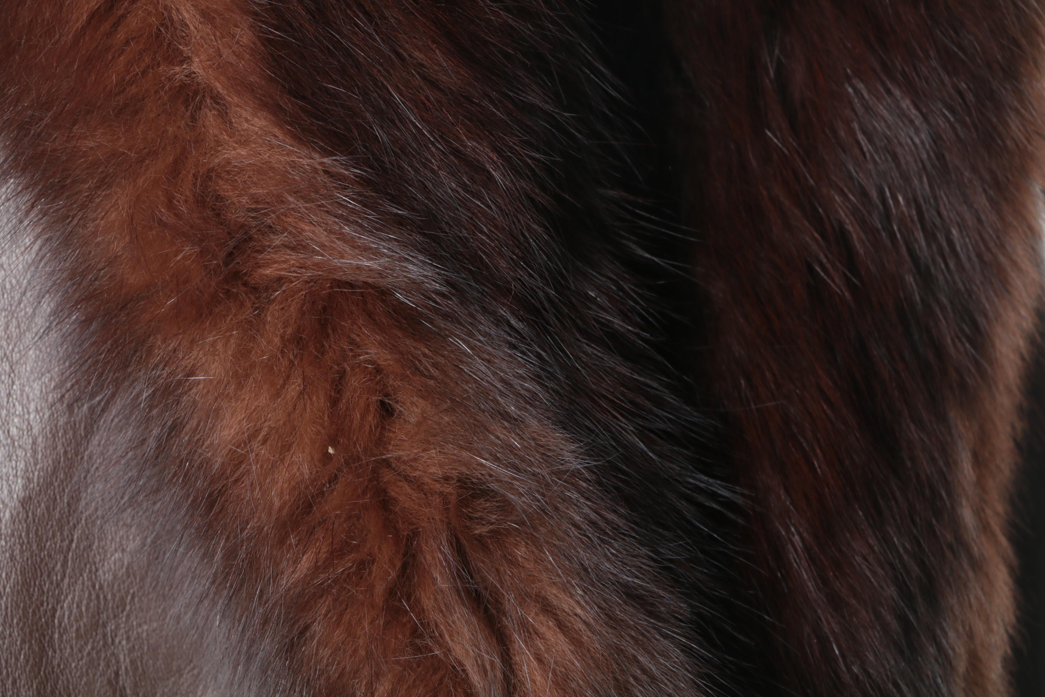 Leather and Fox Fur Overcoat