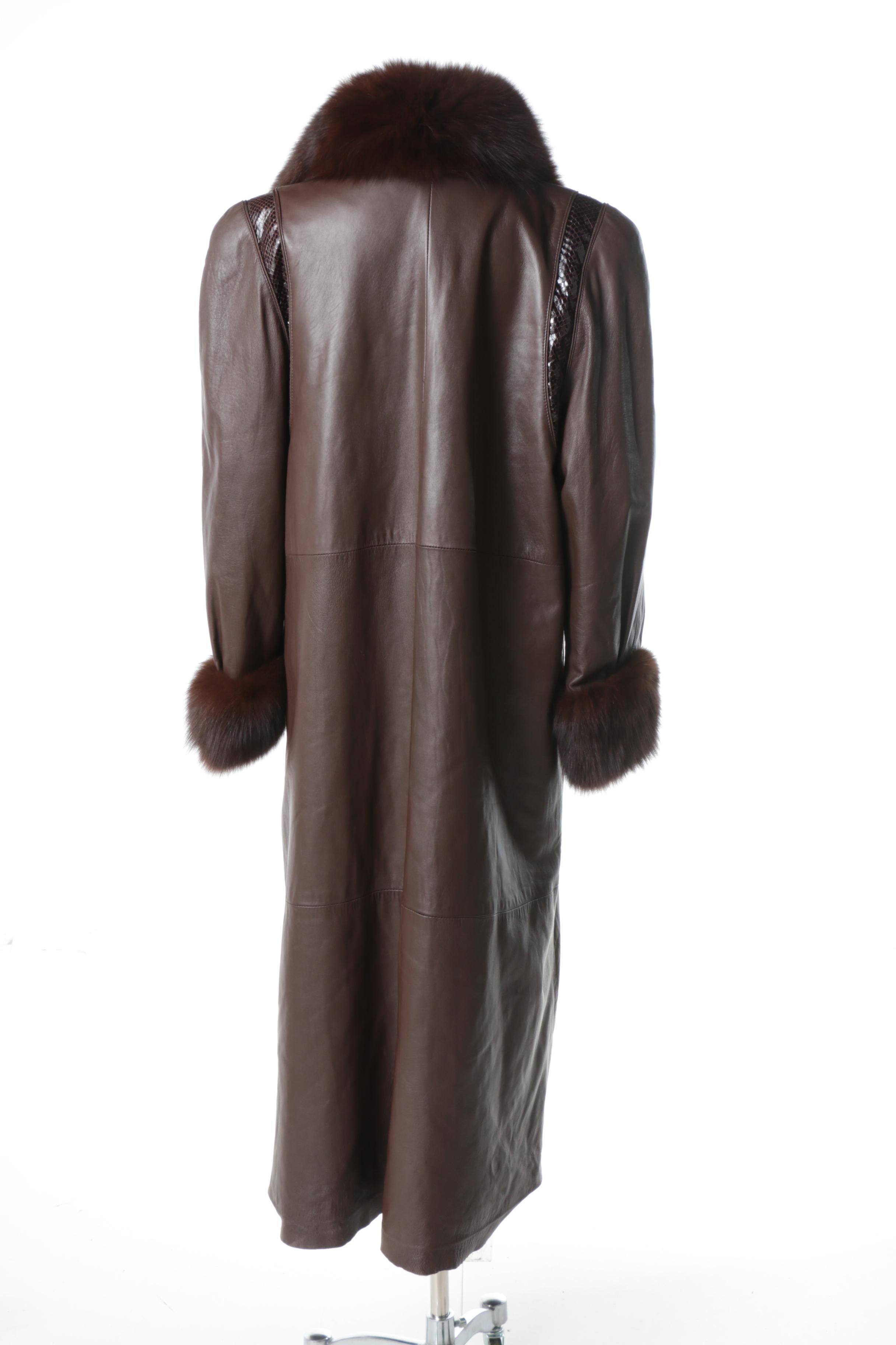 Leather and Fox Fur Overcoat