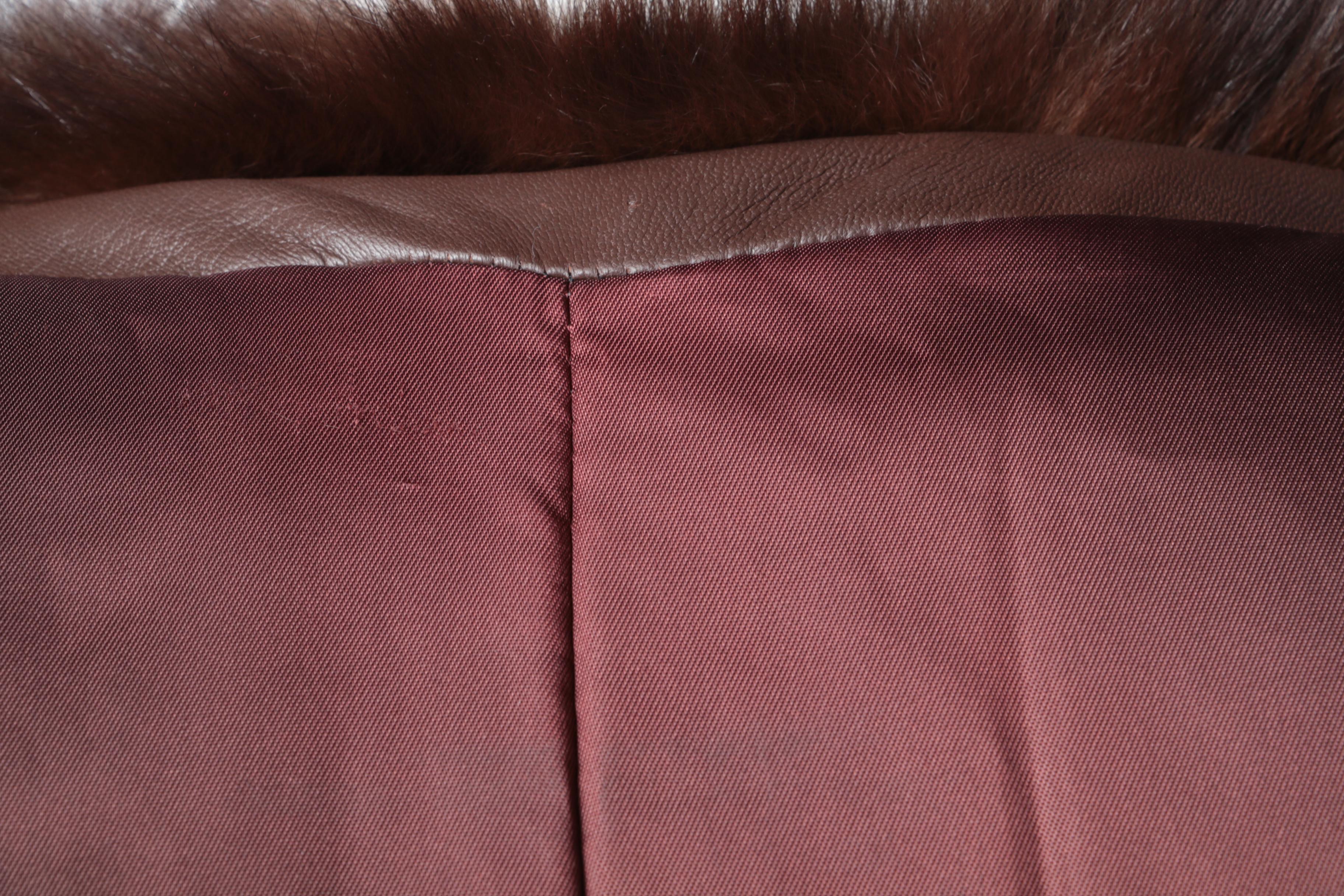 Leather and Fox Fur Overcoat