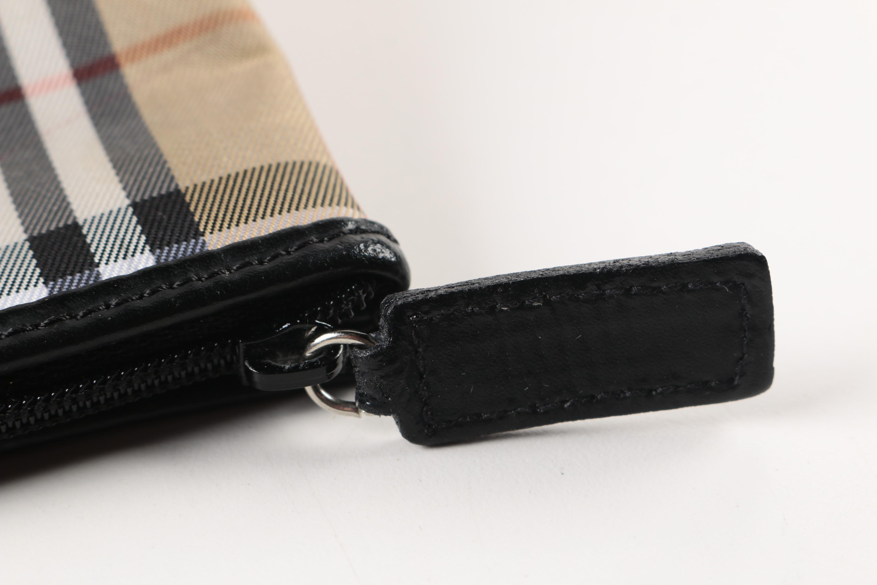 Burberry Check Zip Up Clutch