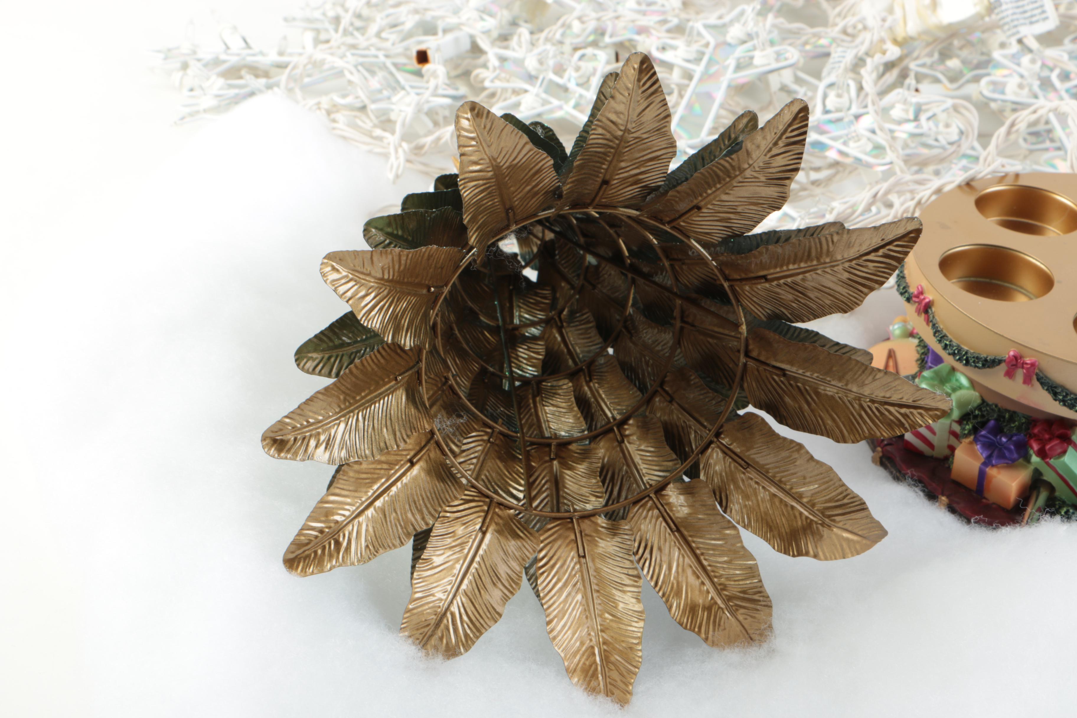 Christmas Musical Candle Holder and Snowflake Lights