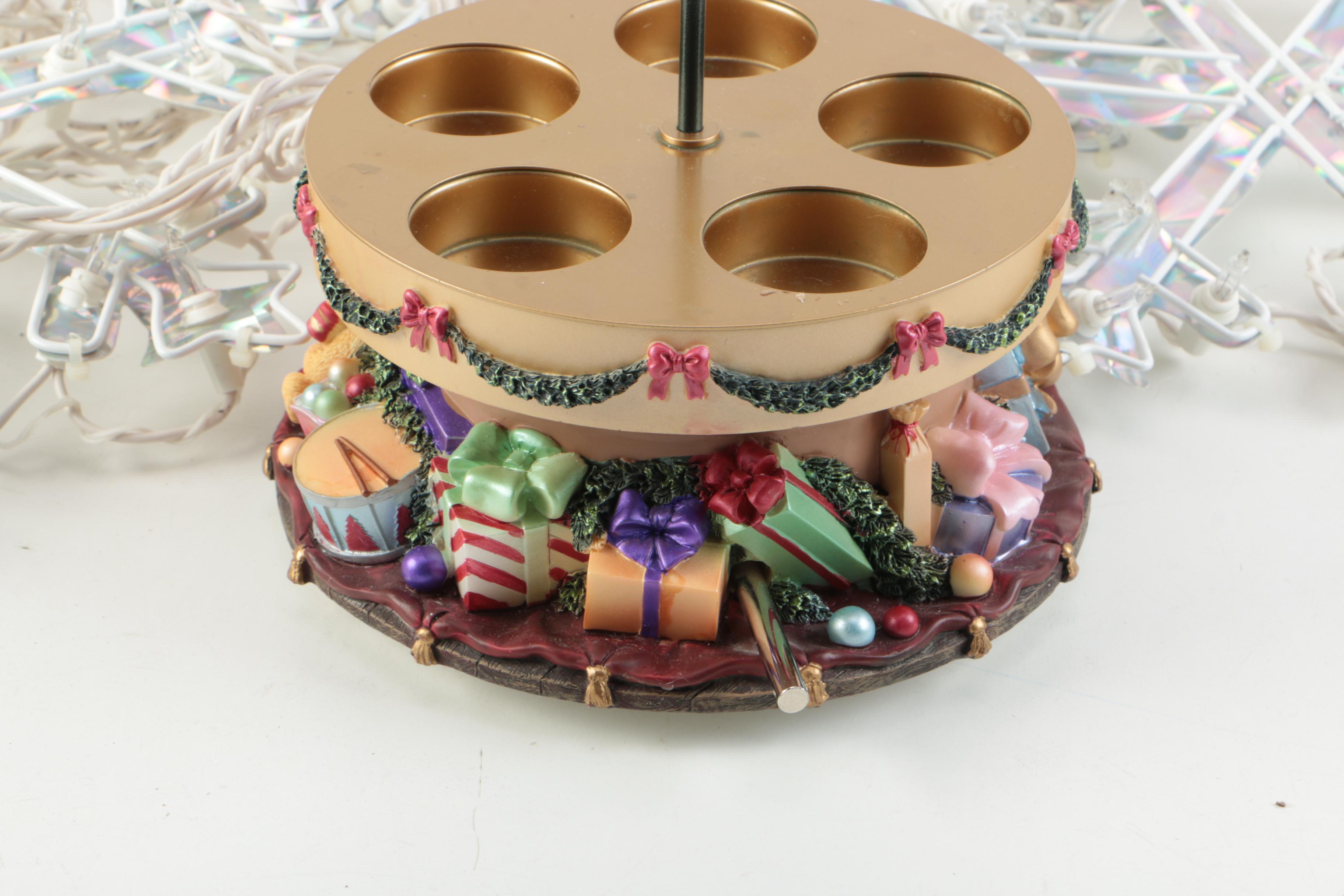 Christmas Musical Candle Holder and Snowflake Lights