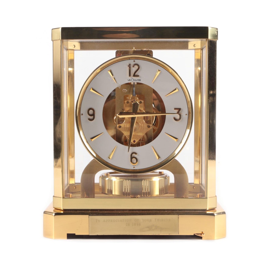 Vintage LeCoultre Brass Mantel Clock