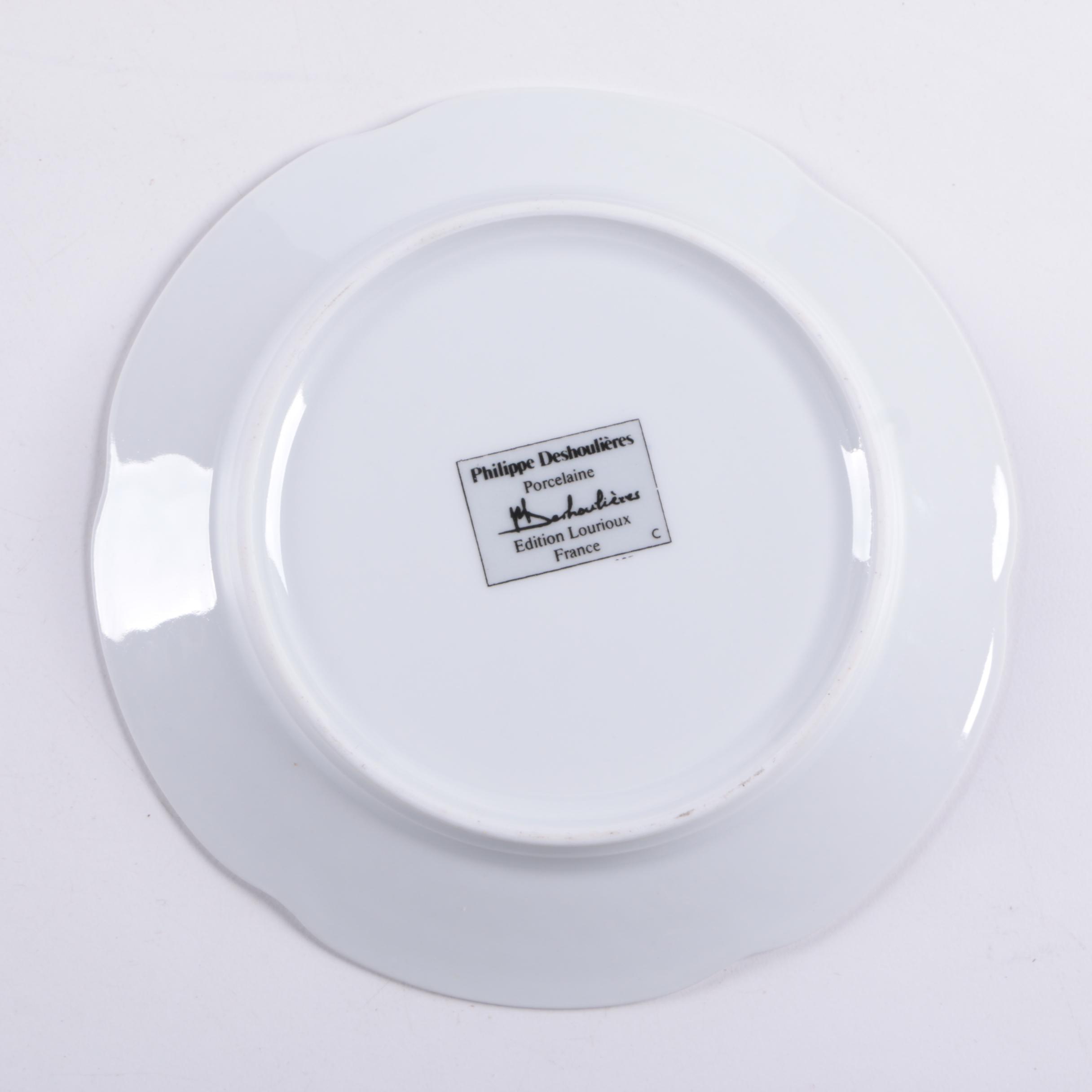 Philippe Deshoulieres Porcelain Canape Plates and Other Serveware