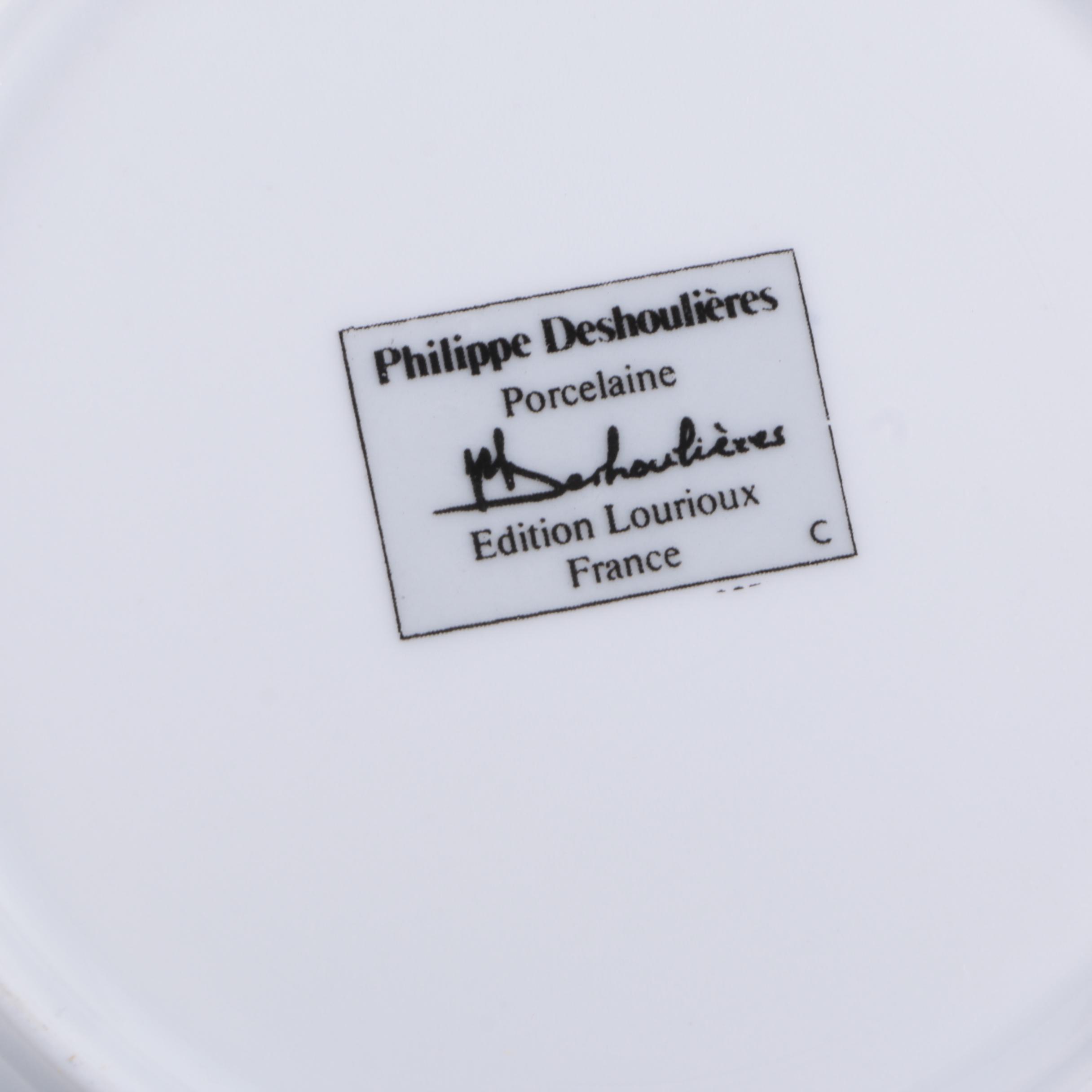 Philippe Deshoulieres Porcelain Canape Plates and Other Serveware