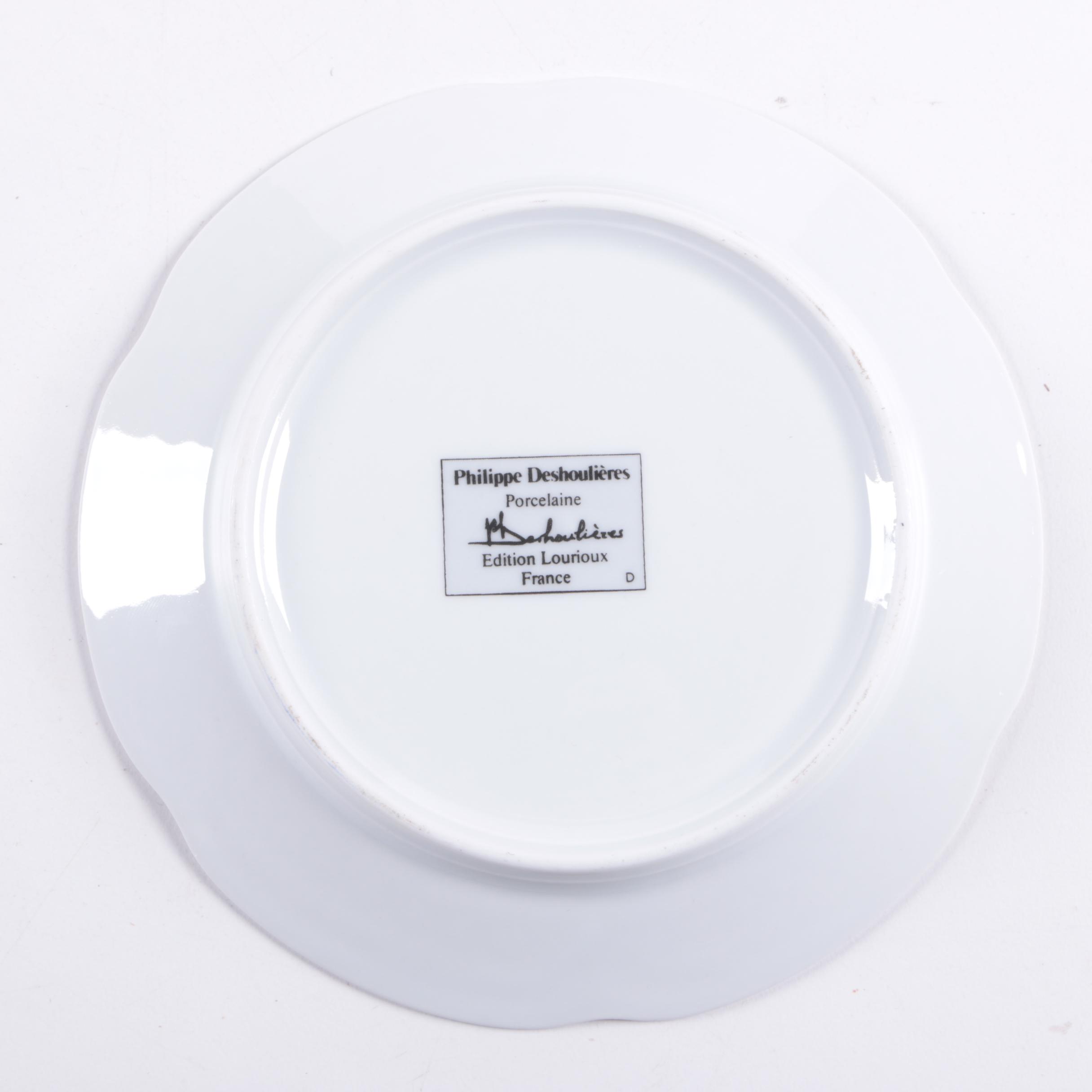 Philippe Deshoulieres Porcelain Canape Plates and Other Serveware