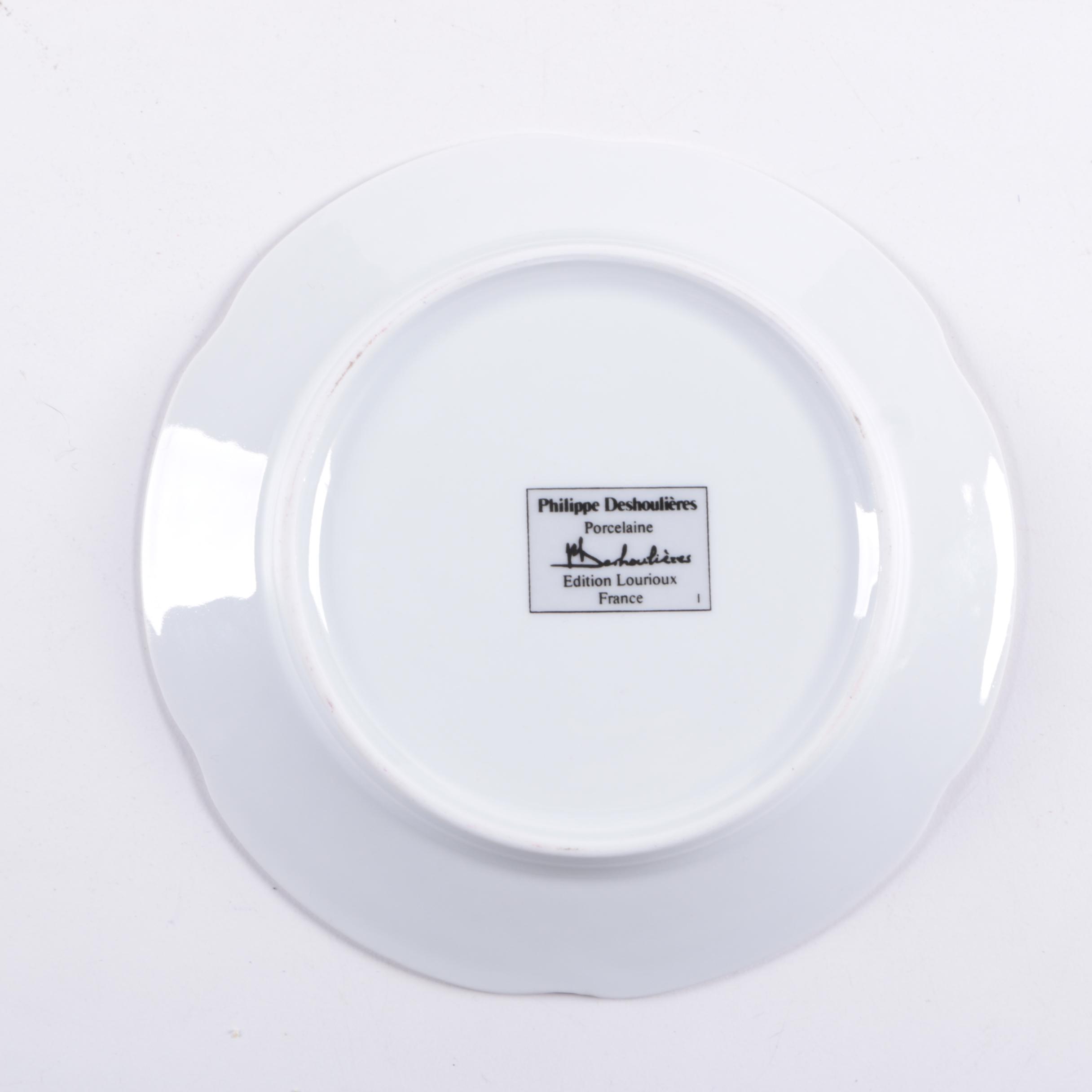 Philippe Deshoulieres Porcelain Canape Plates and Other Serveware