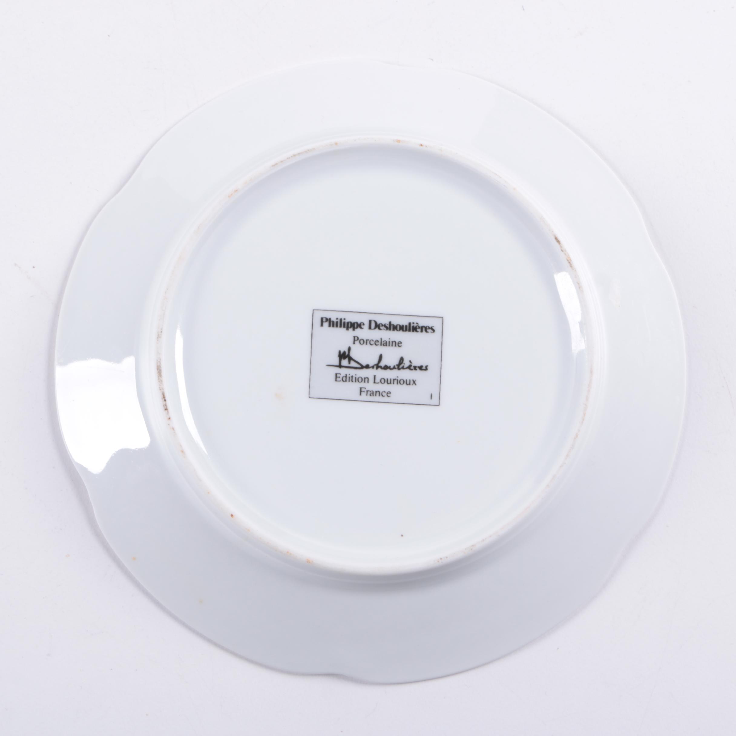 Philippe Deshoulieres Porcelain Canape Plates and Other Serveware