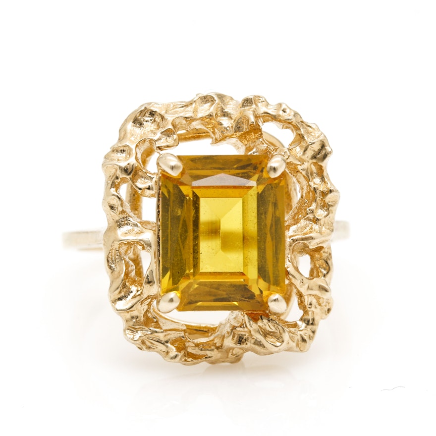 14K Yellow Gold Yellow Sapphire Ring