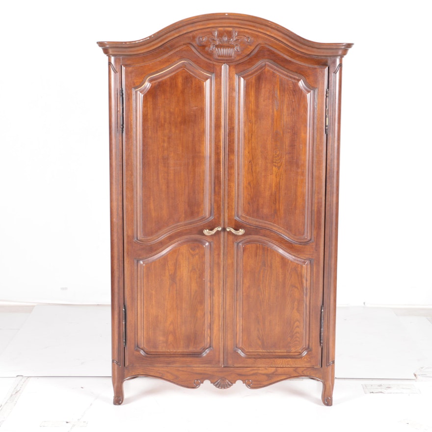Vintage French Provincial Style Armoire by Davis Cabinet Company