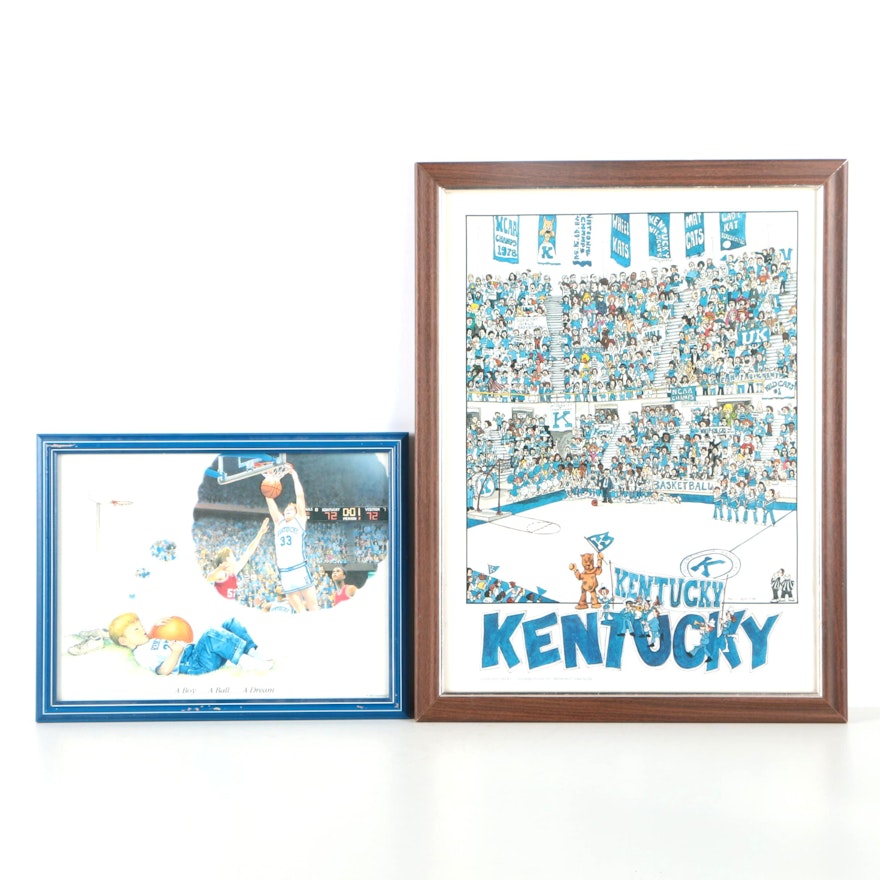 University of Kentucky Basketball Themed Offset Lithographs