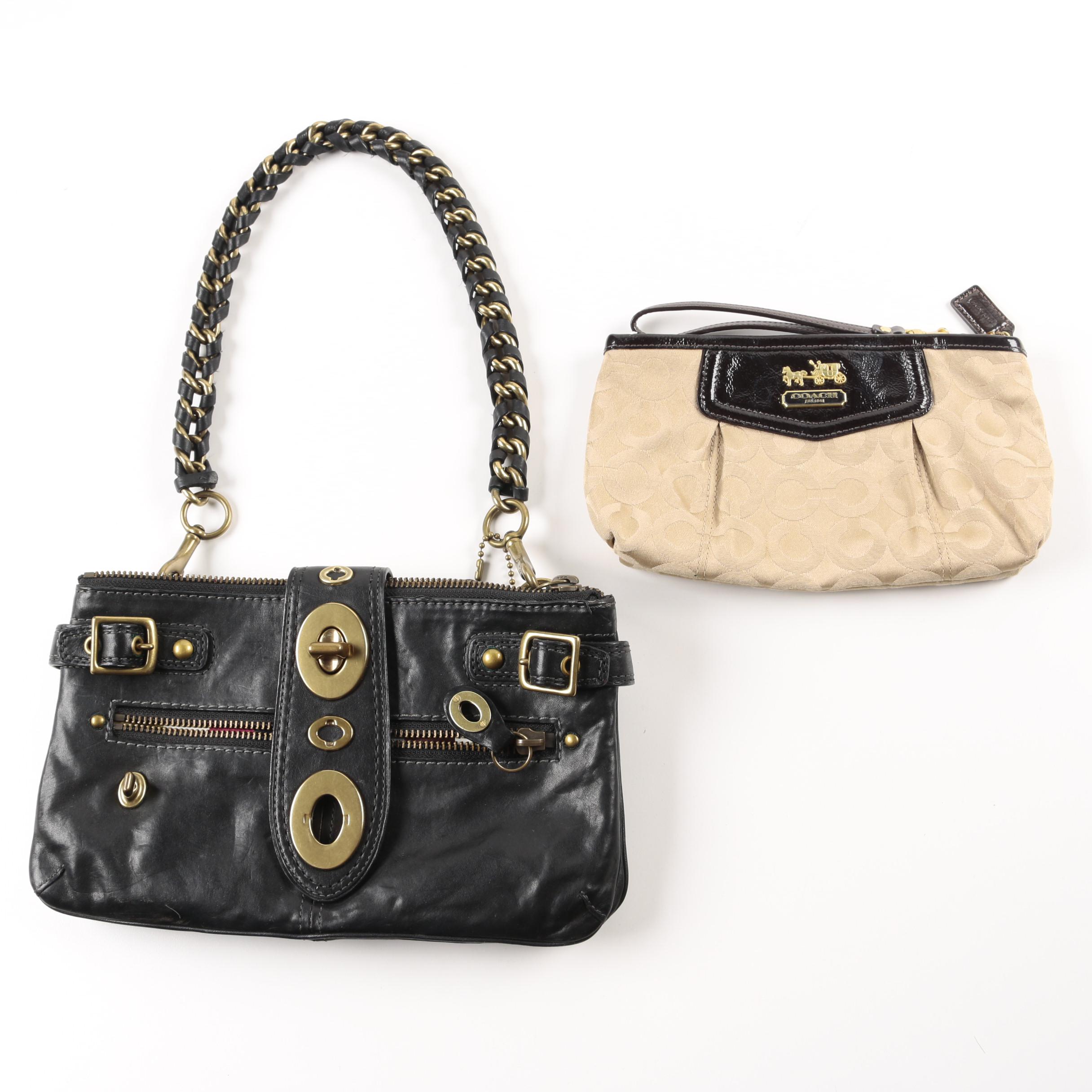 Coach Legacy Bridget Satchel and Op Art Canvas Wristlet