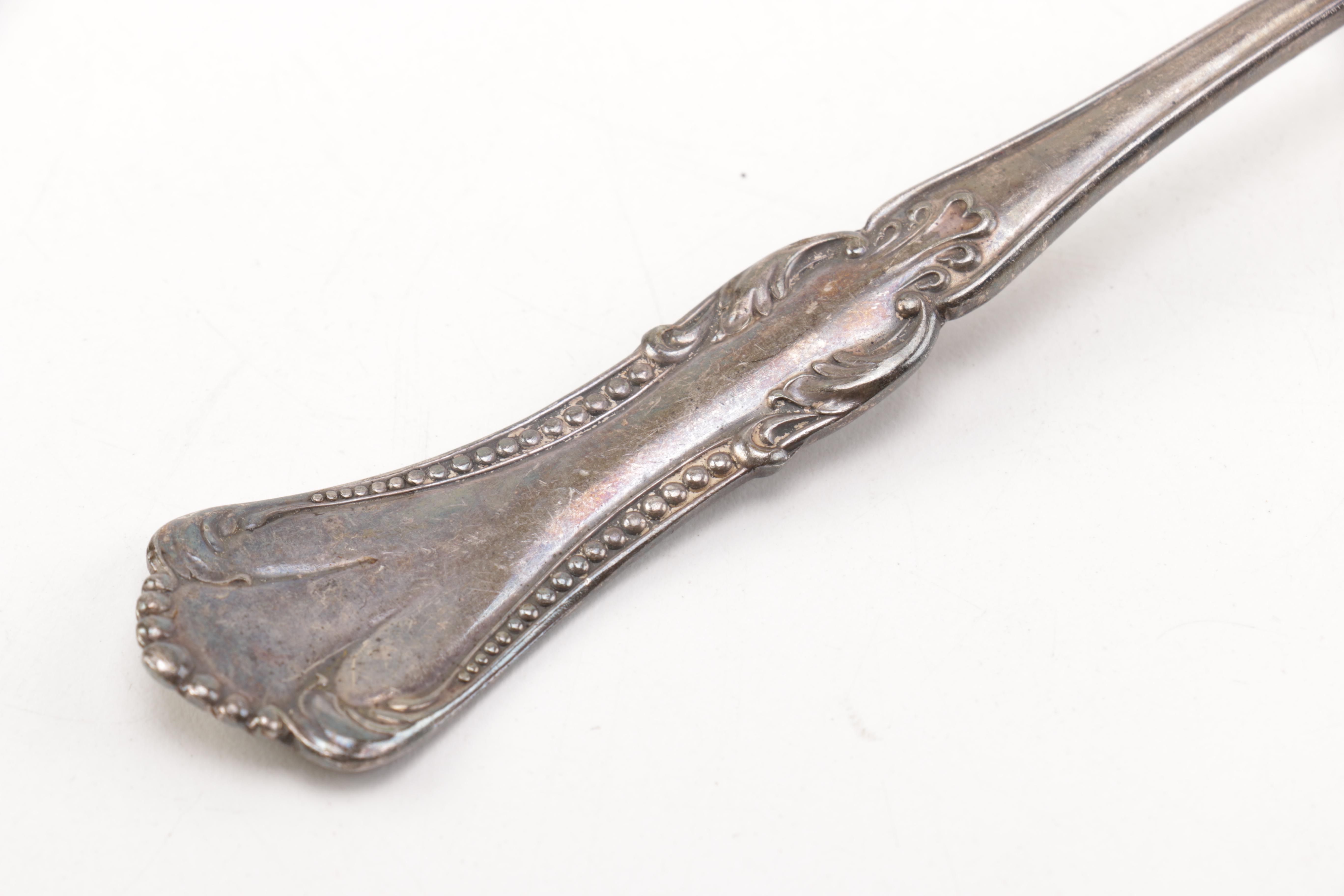 Contemporay Glass Shakers and Antique German Silver Fork and Silver Plate Spoon