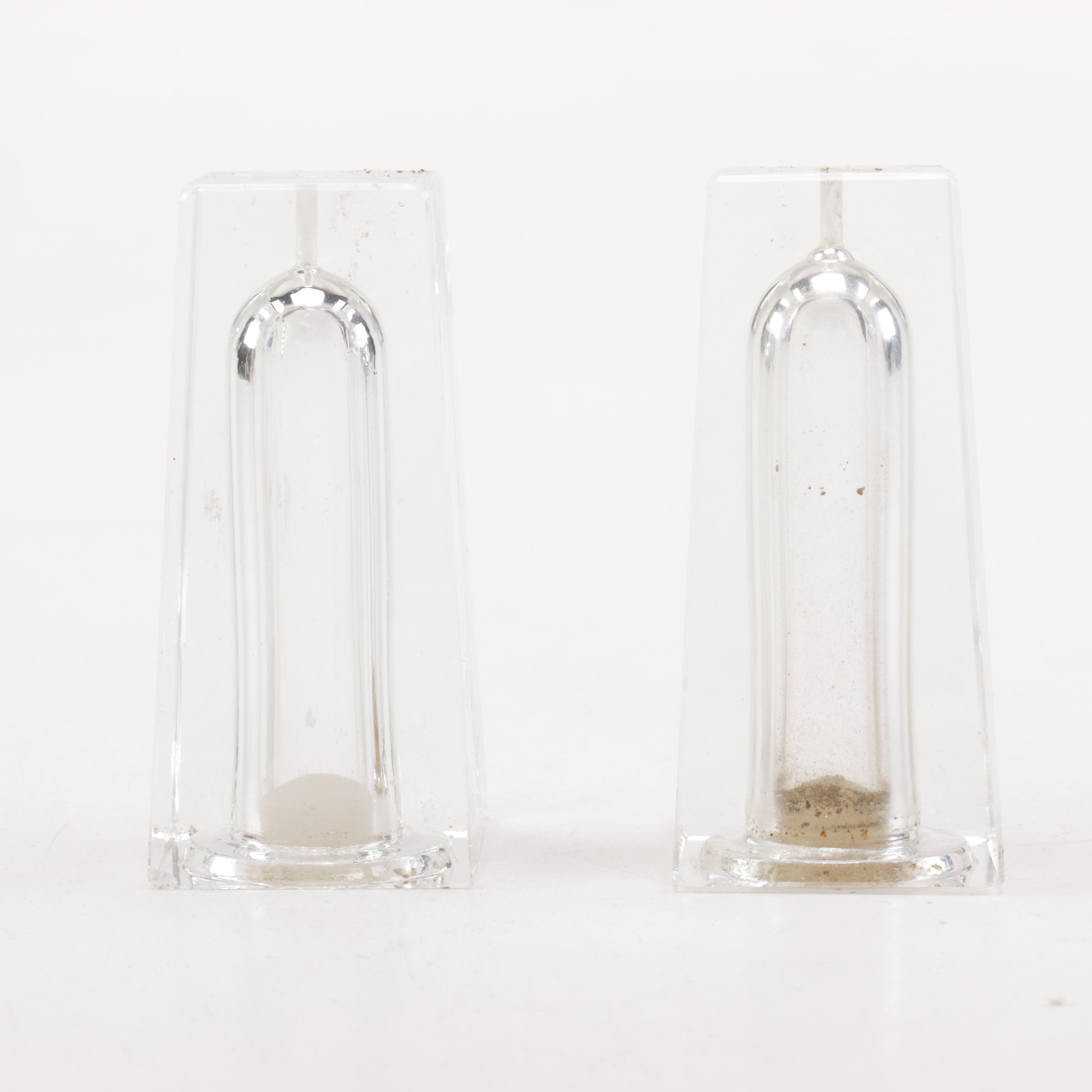 Contemporay Glass Shakers and Antique German Silver Fork and Silver Plate Spoon