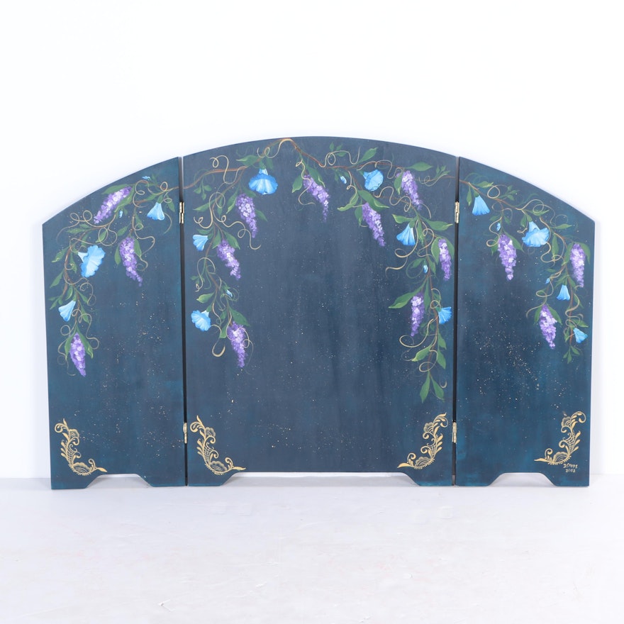 Hand Painted Wooden Fireplace Screen