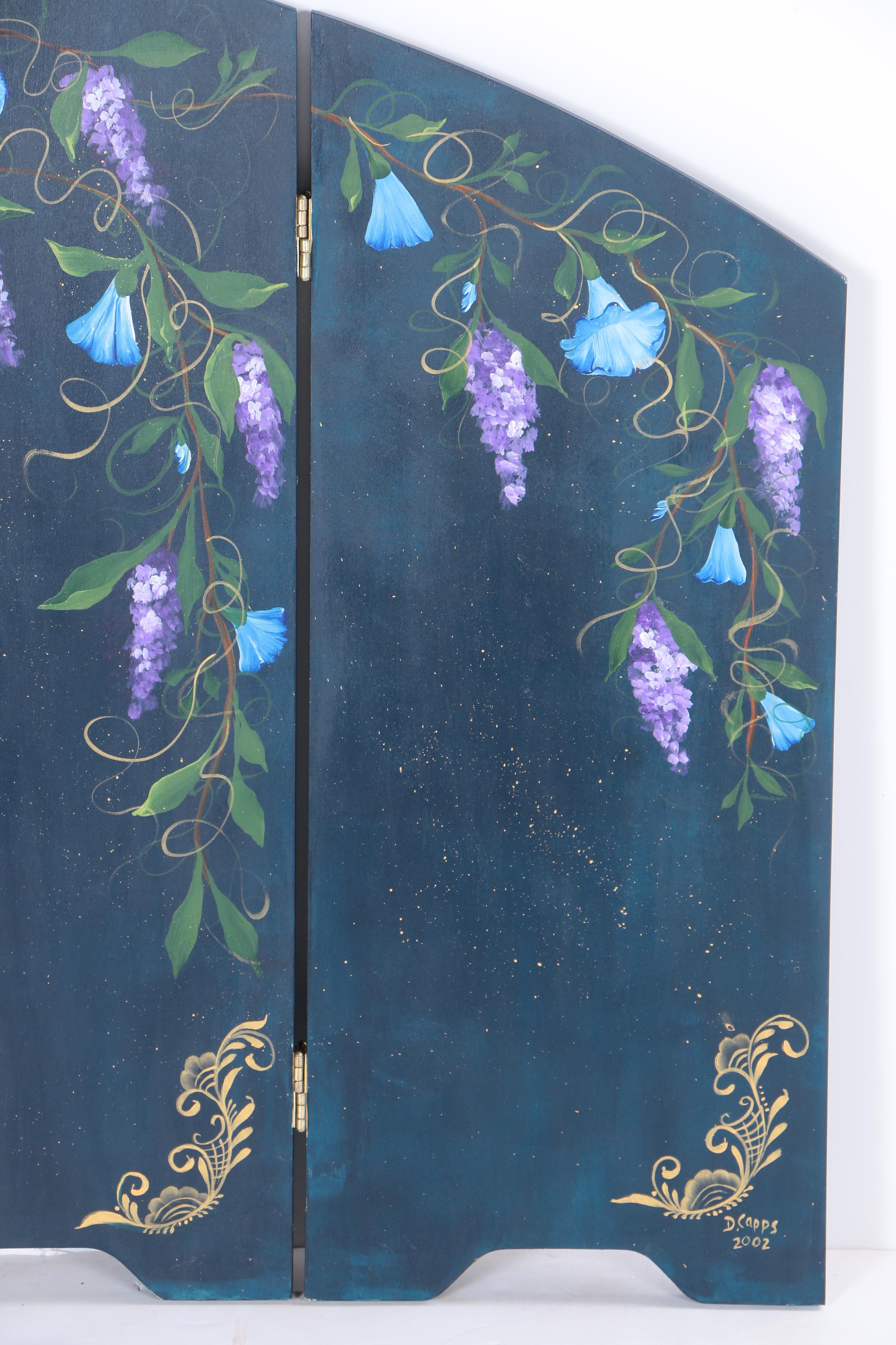 Hand Painted Wooden Fireplace Screen