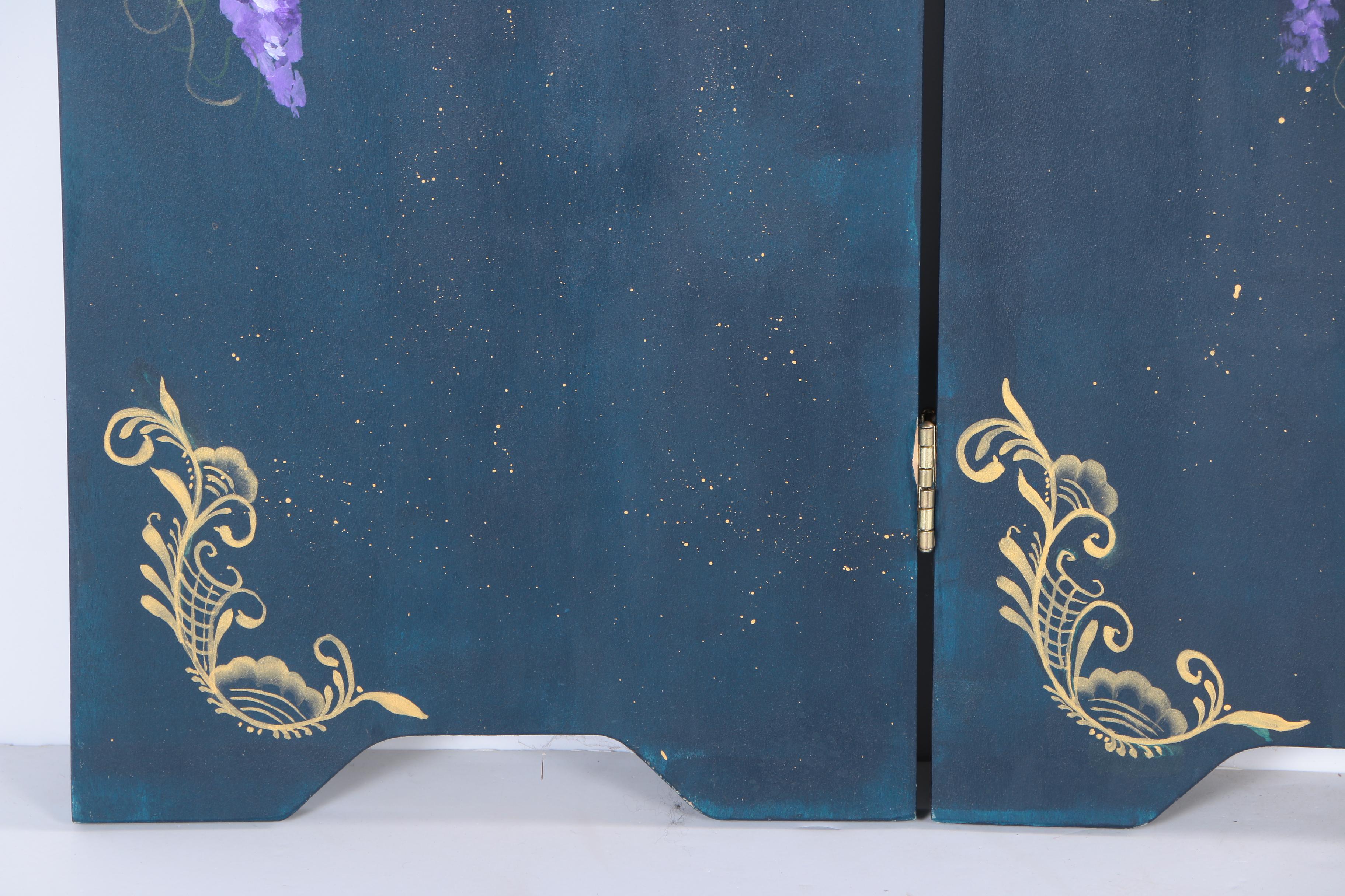 Hand Painted Wooden Fireplace Screen