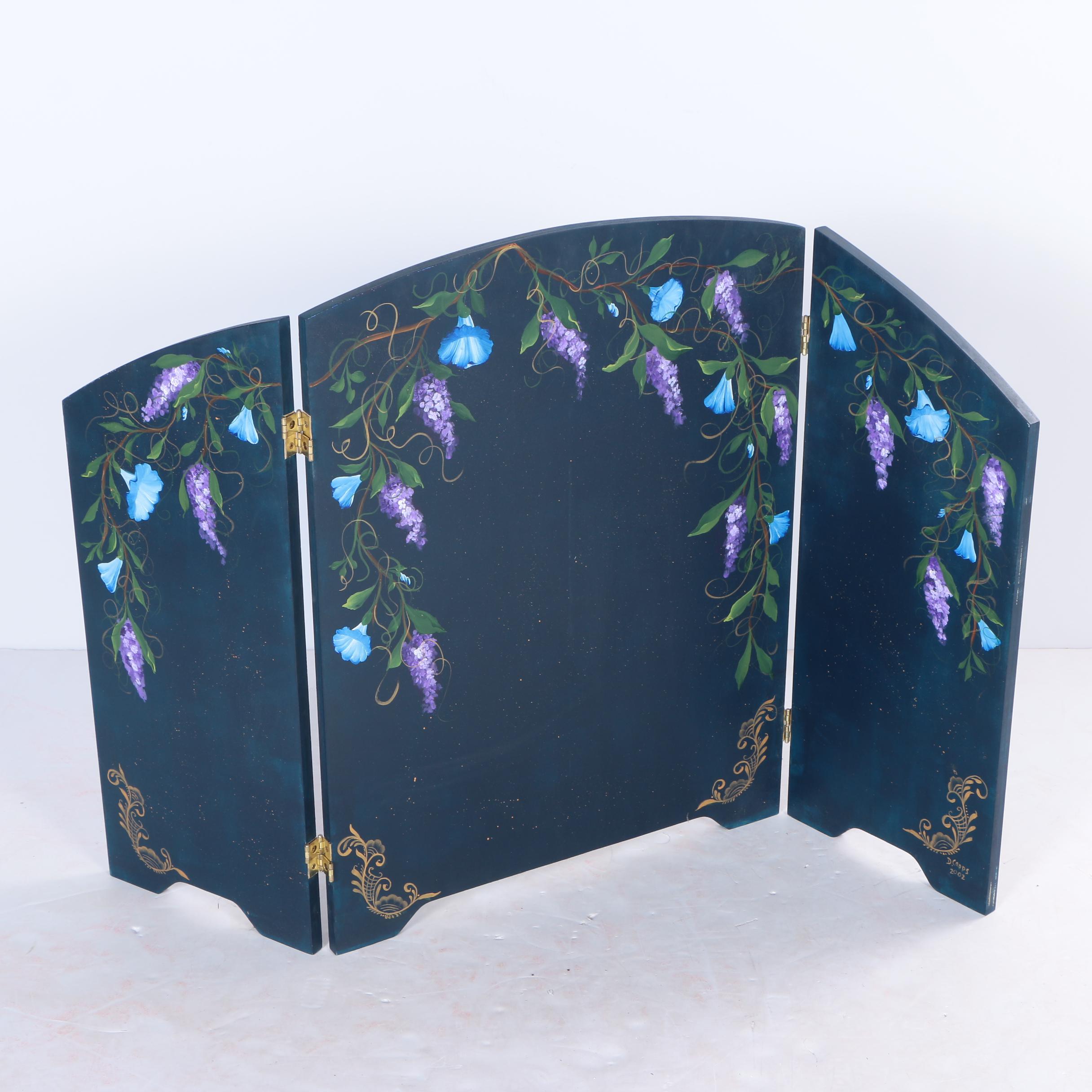 Hand Painted Wooden Fireplace Screen