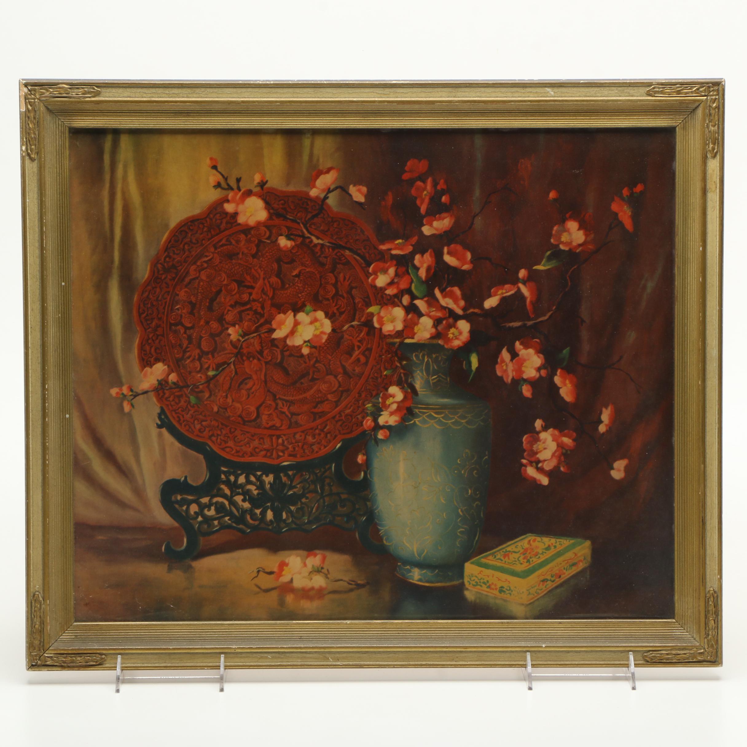 Vintage Mechanical Print on Paper of a Still Life