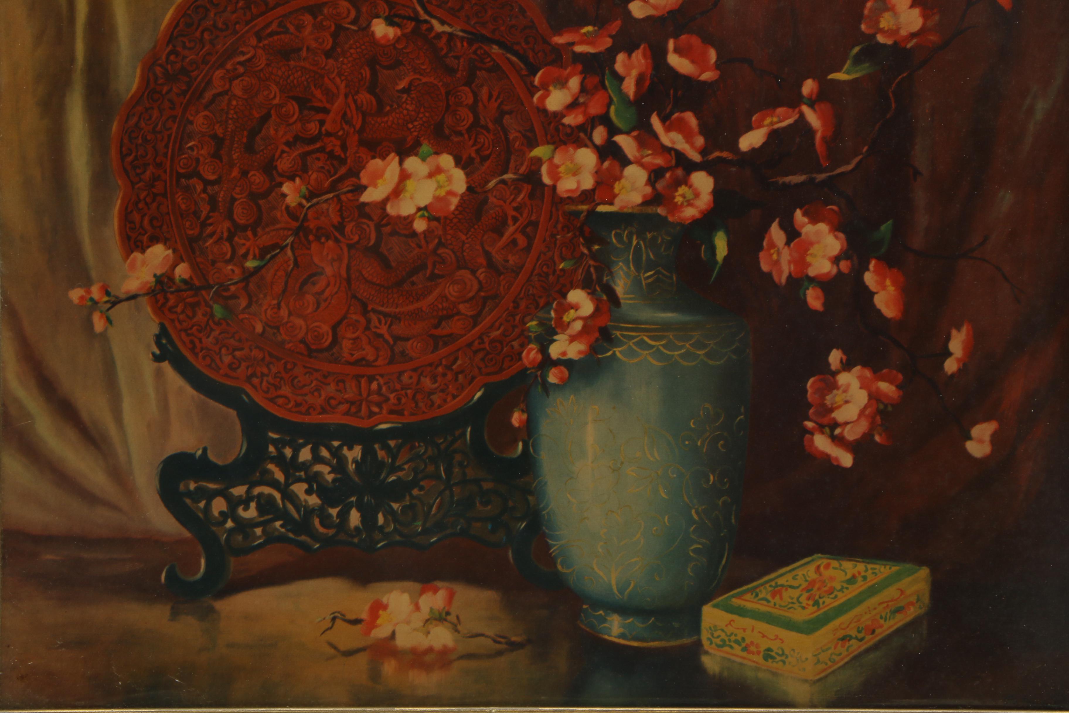 Vintage Mechanical Print on Paper of a Still Life