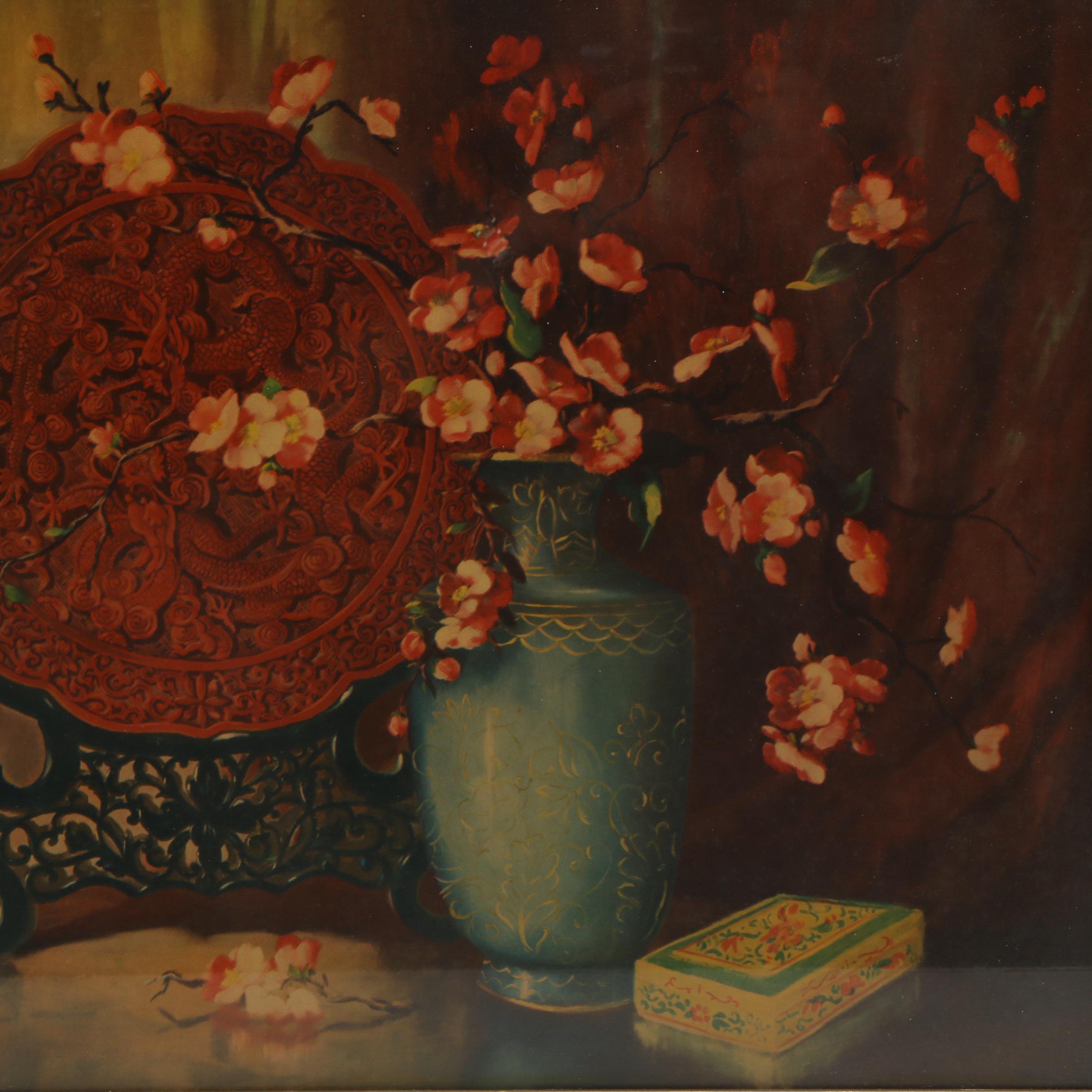 Vintage Mechanical Print on Paper of a Still Life