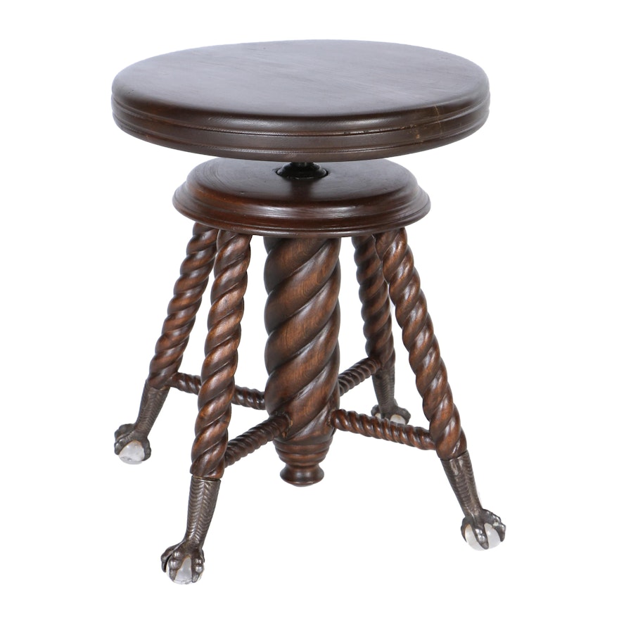 Late Victorian Organ or Piano Stool