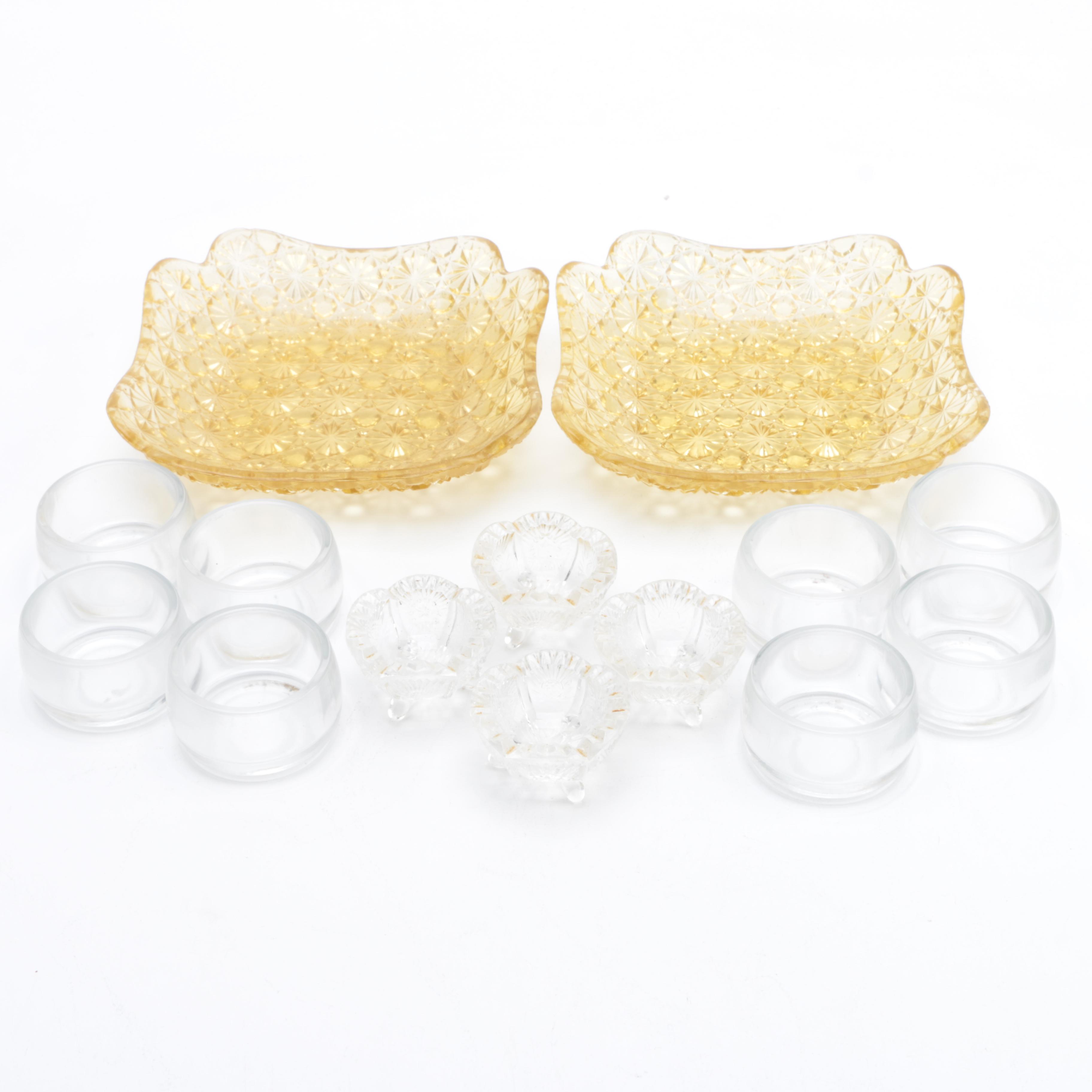 Vintage Ash Receivers and Small Glass Bowls