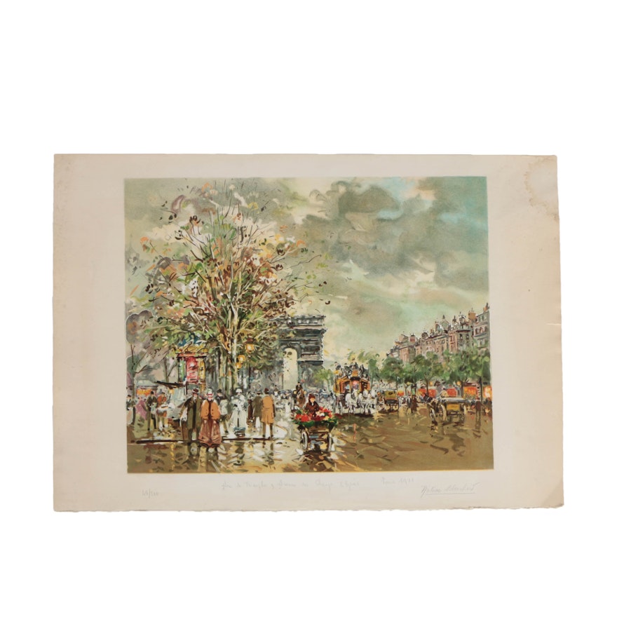 Limited Edition Lithograph Print on Paper After Antoine Blanchard
