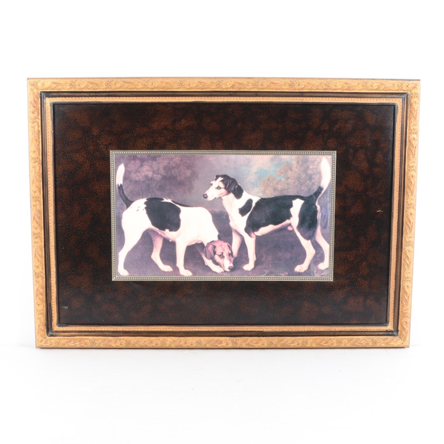 Framed Offset Lithograph of Pointer Dogs