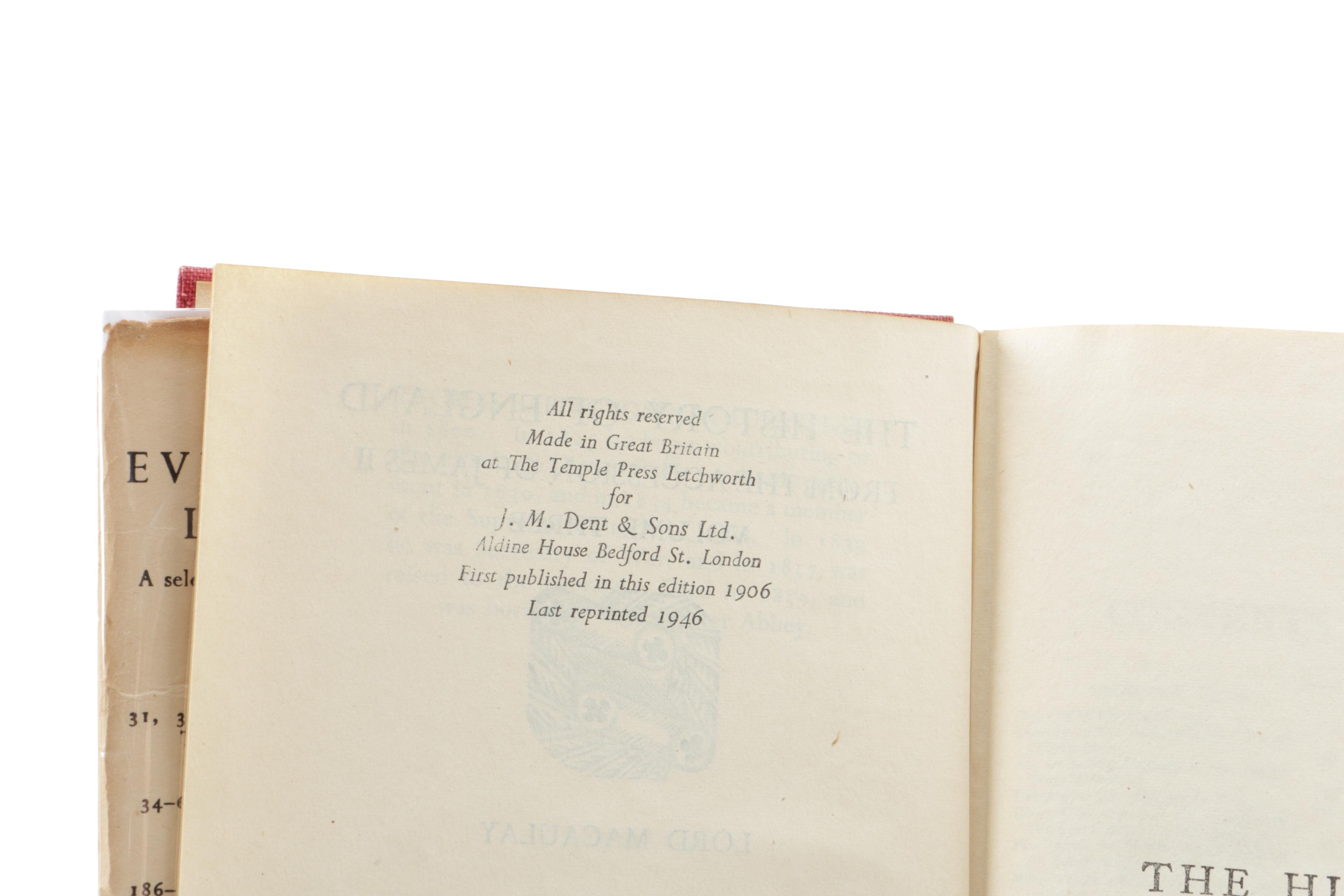 1946 Everyman's Library "The History of England" in Three Volumes