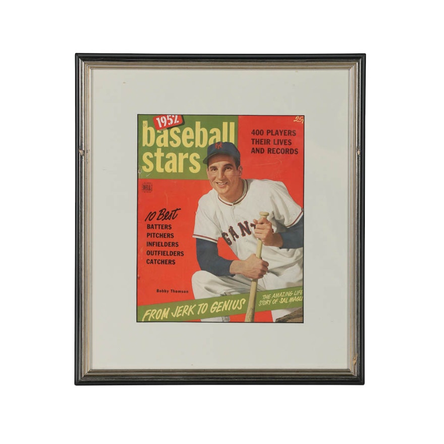 Vintage Offset Lithograph Magazine Cover for "Baseball Stars"