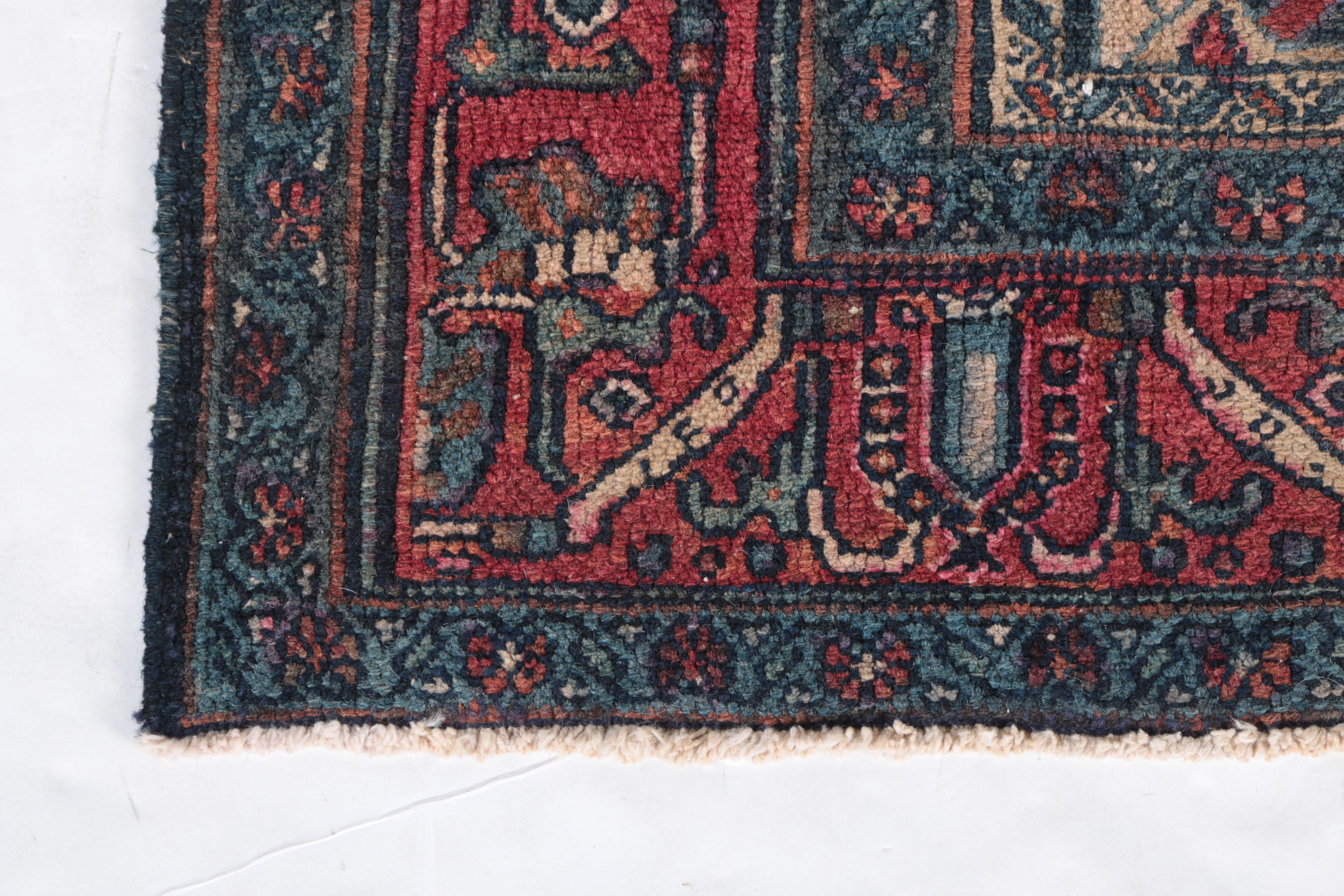 Hand-Knotted Persian Hamadan Wool Area Rug