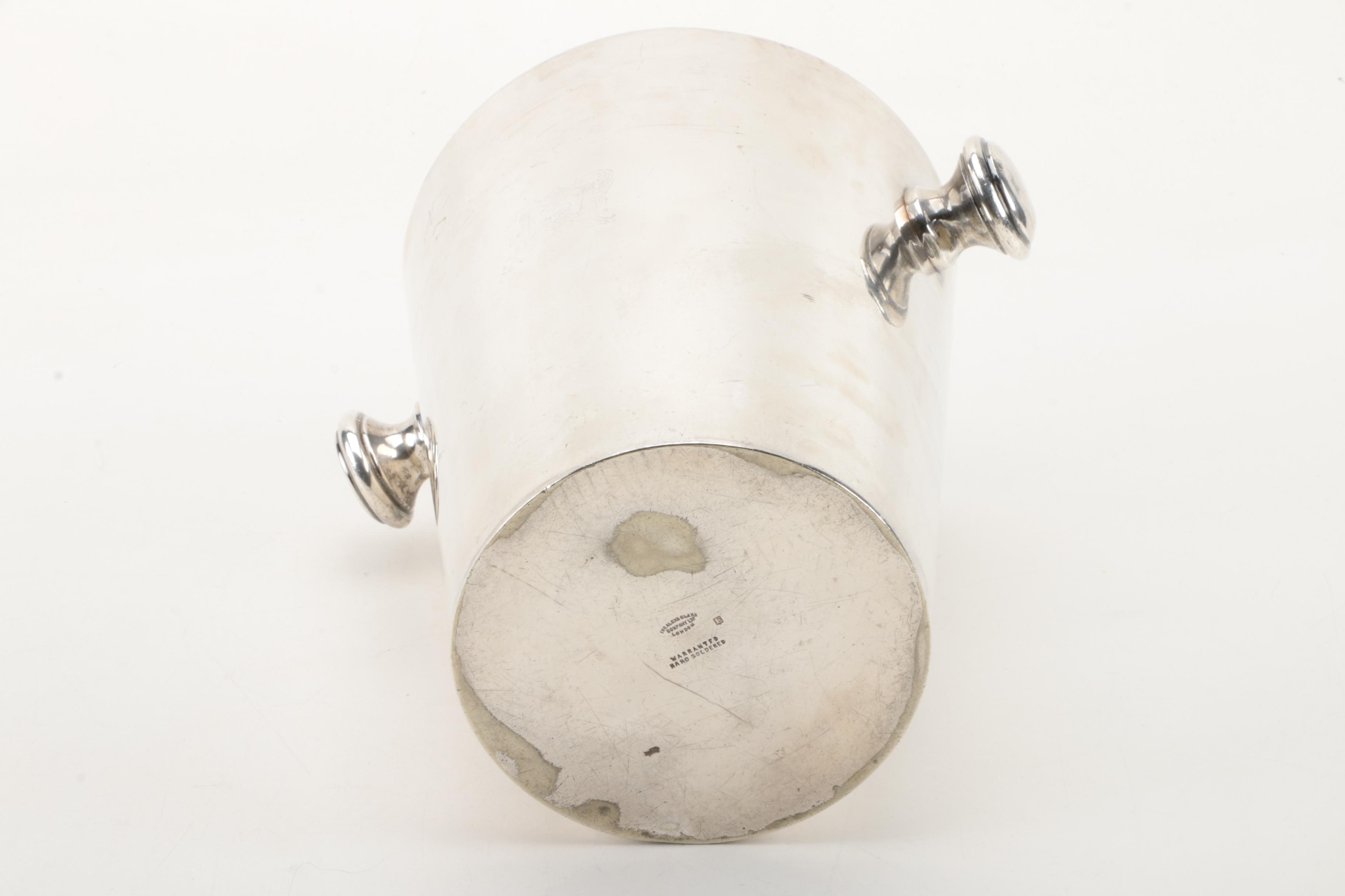 Vintage Alexander Clark Co. Ltd Silver Plate Champagne Bucket