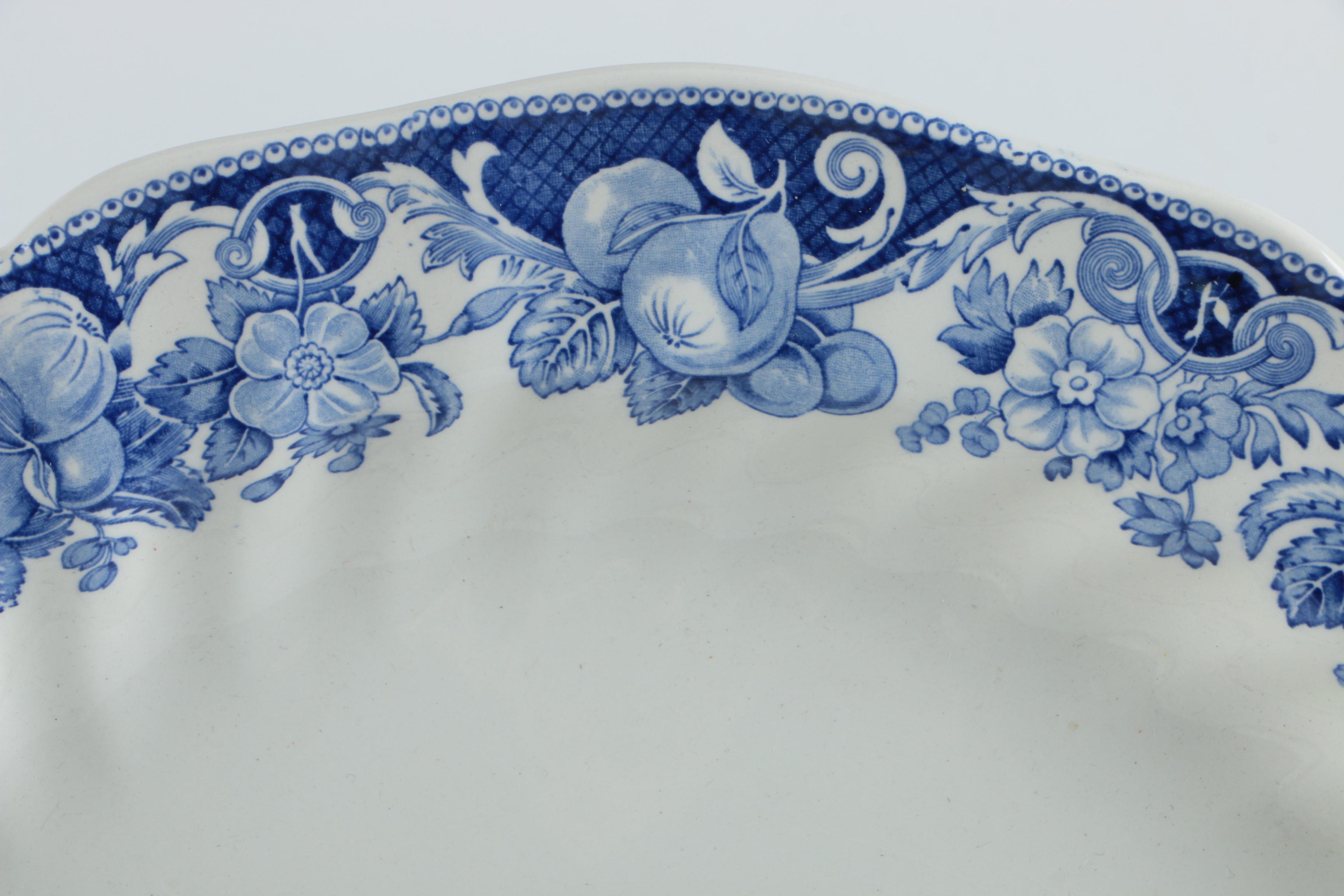 Royal Doulton "Pomeroy Blue" Ceramic Platter and Other Assorted Platters