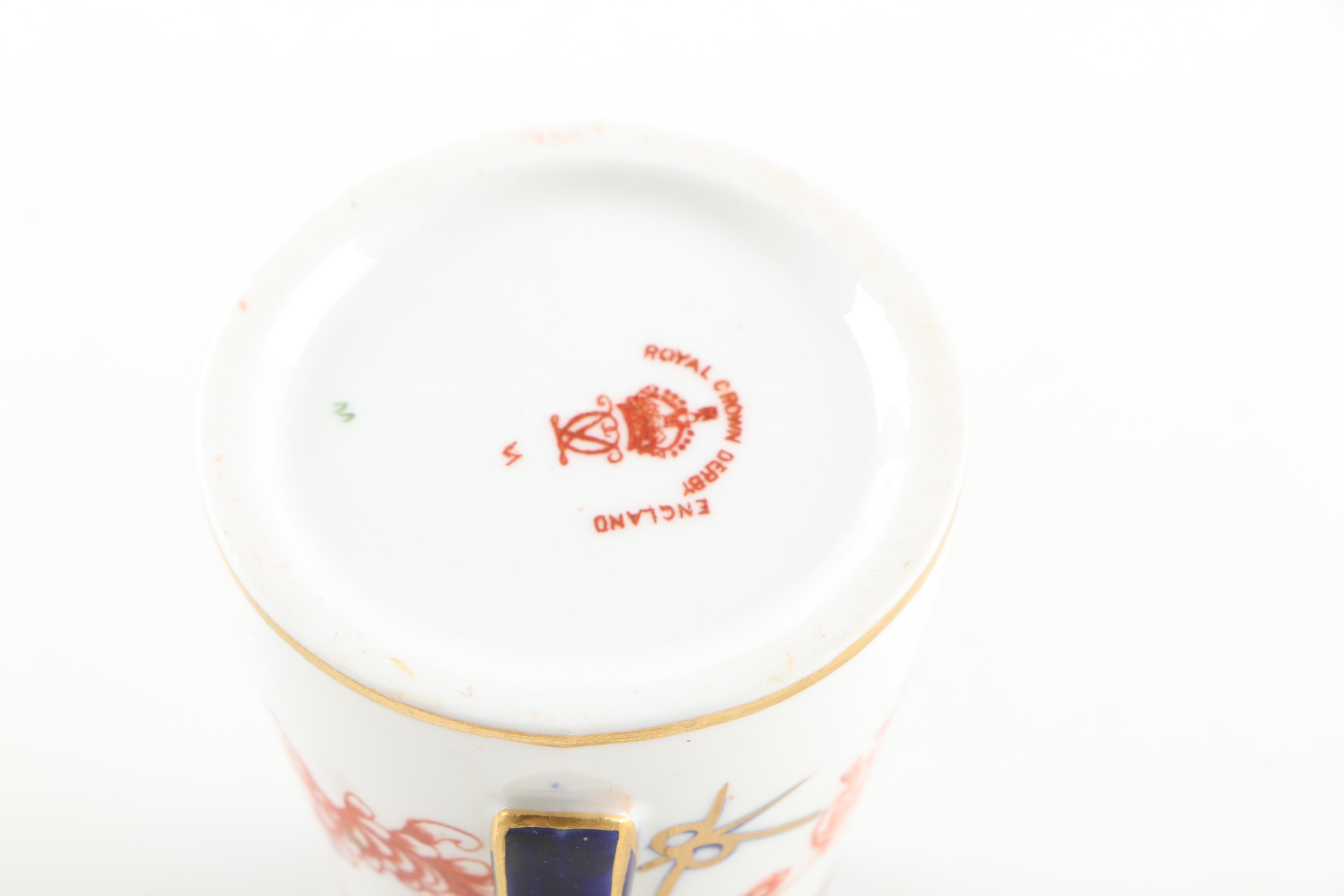 Antique Royal Crown Derby "Imari Scissors" Porcelain Tableware