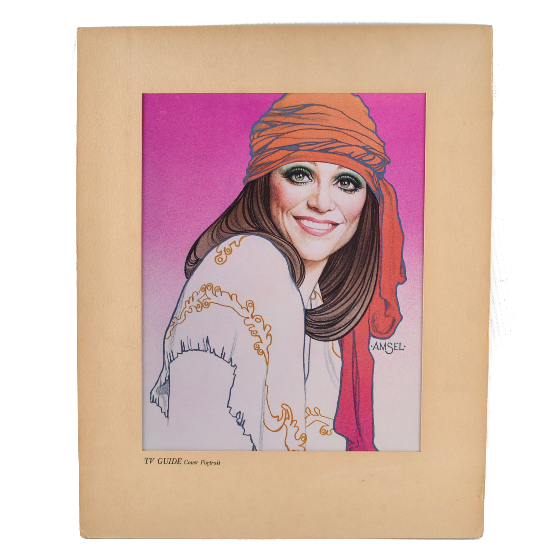 Three Vintage TV Guide Cover Portrait Prints, Circa 1976